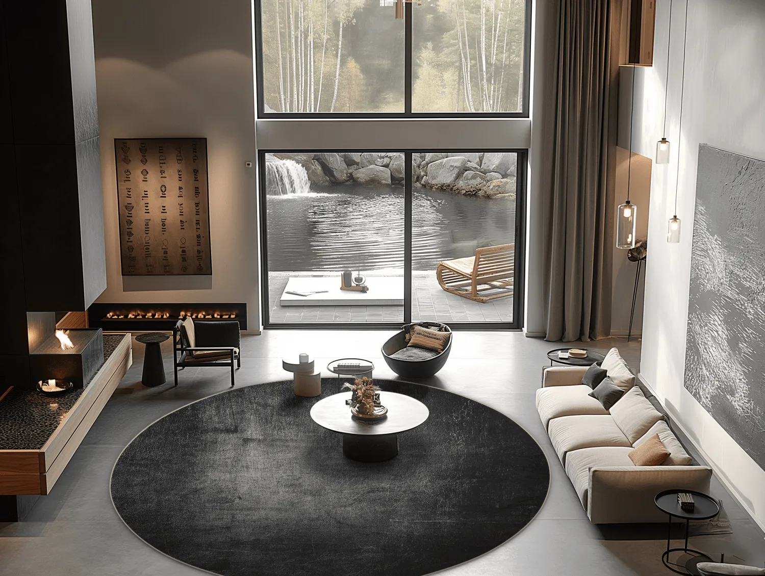 Kerek szőnyeg - Serifos (sötétszürke)