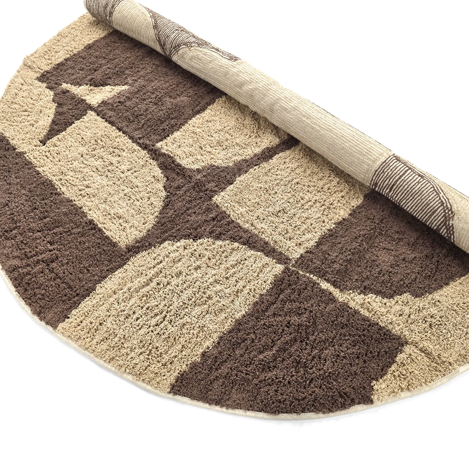 Kerek szőnyeg - Siberia Natural Cotton Shaggy (bézs/barna)