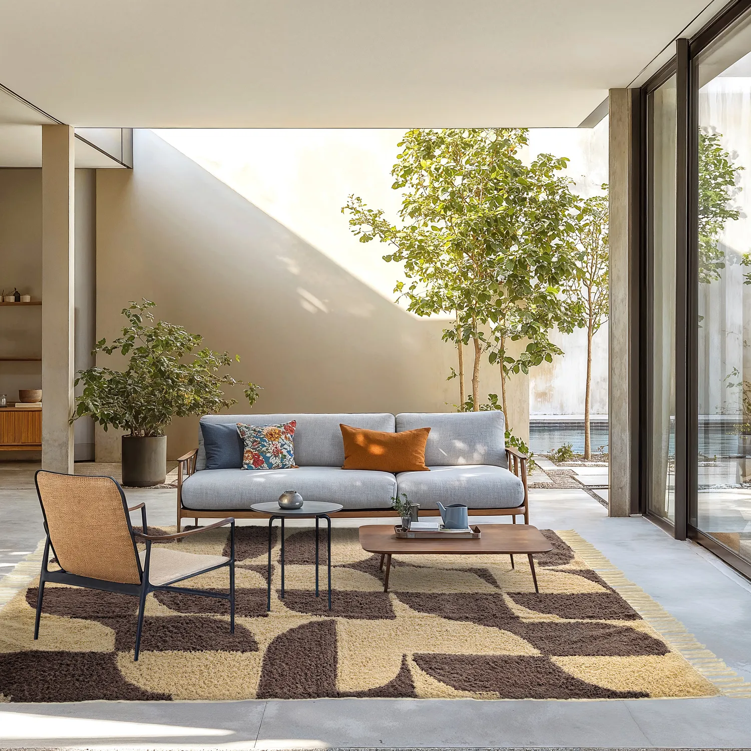 Shaggy szőnyeg - Siberia Natural Cotton Shaggy (bézs/barna)