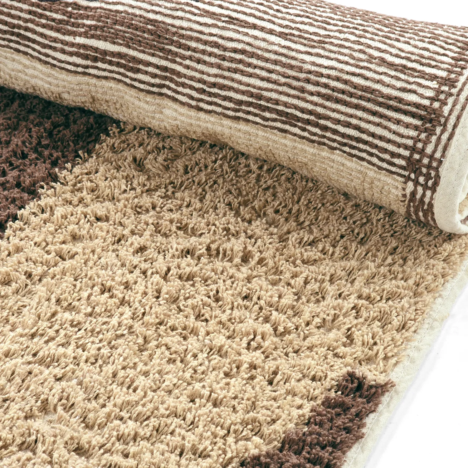 Shaggy szőnyeg - Siberia Natural Cotton Shaggy (bézs/barna)