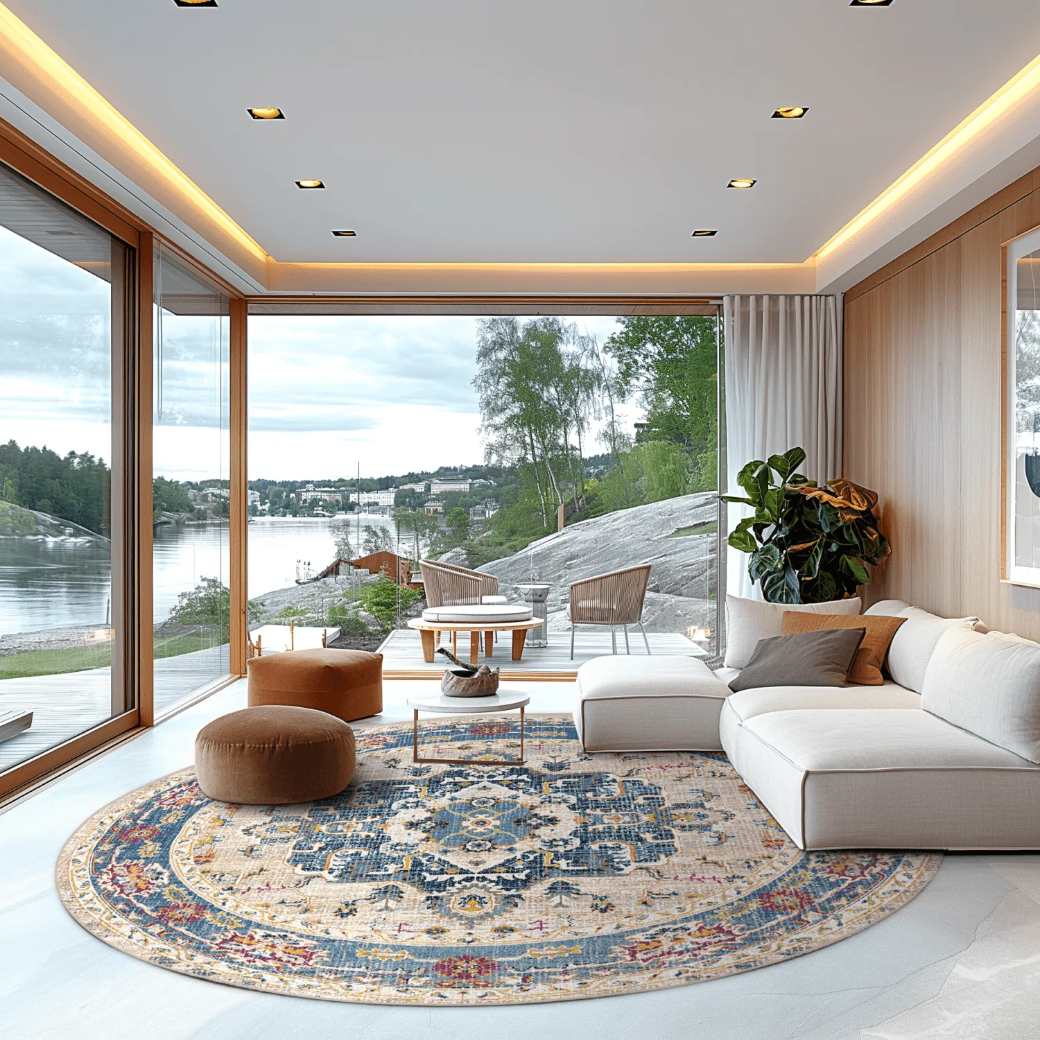 Kerek szőnyeg - Siliana (kék)