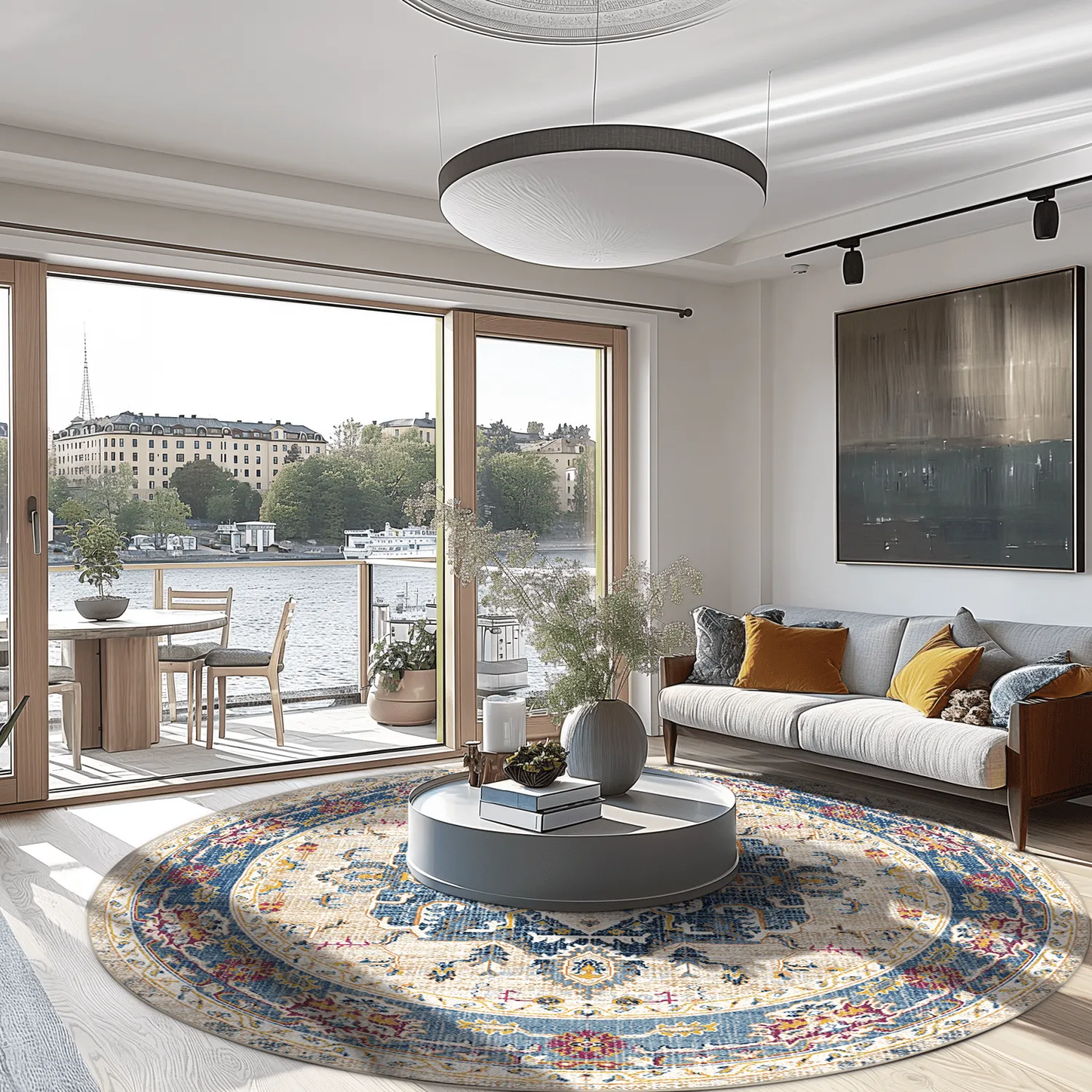 Kerek szőnyeg - Siliana (kék)