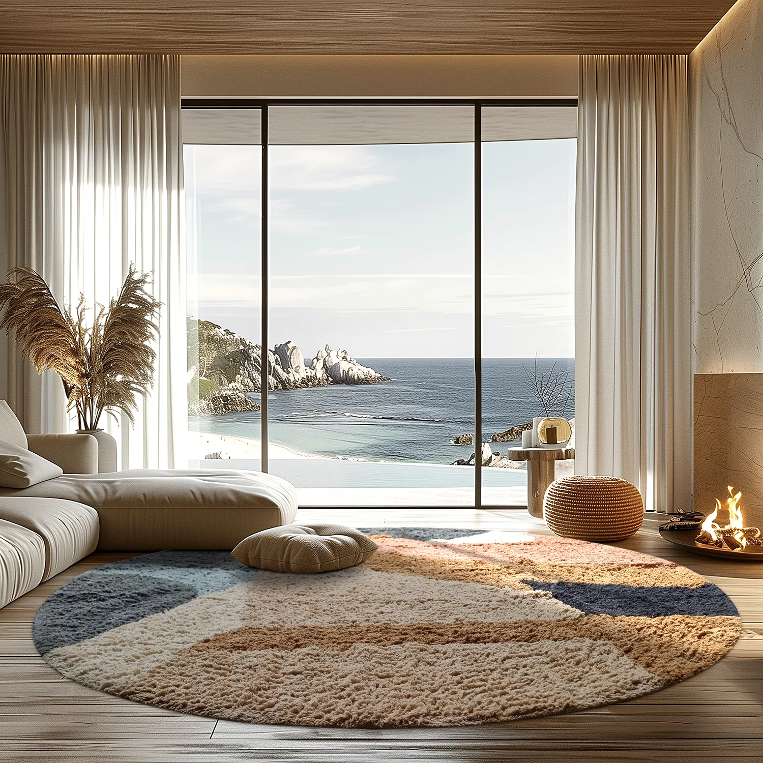 Kerek szőnyeg - Sion Natural Cotton Shaggy (többszínű)