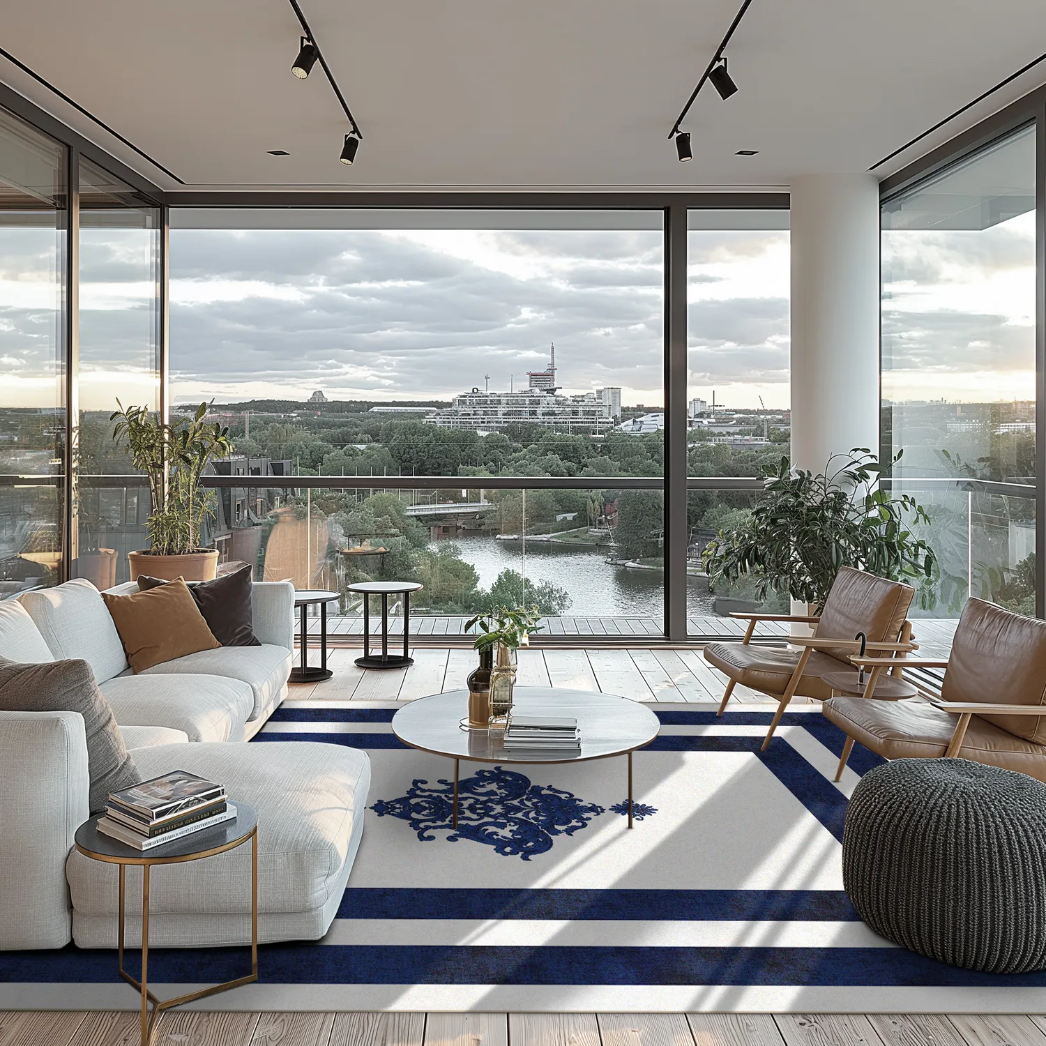 Wilton szőnyeg - Soros (kék/fehér)