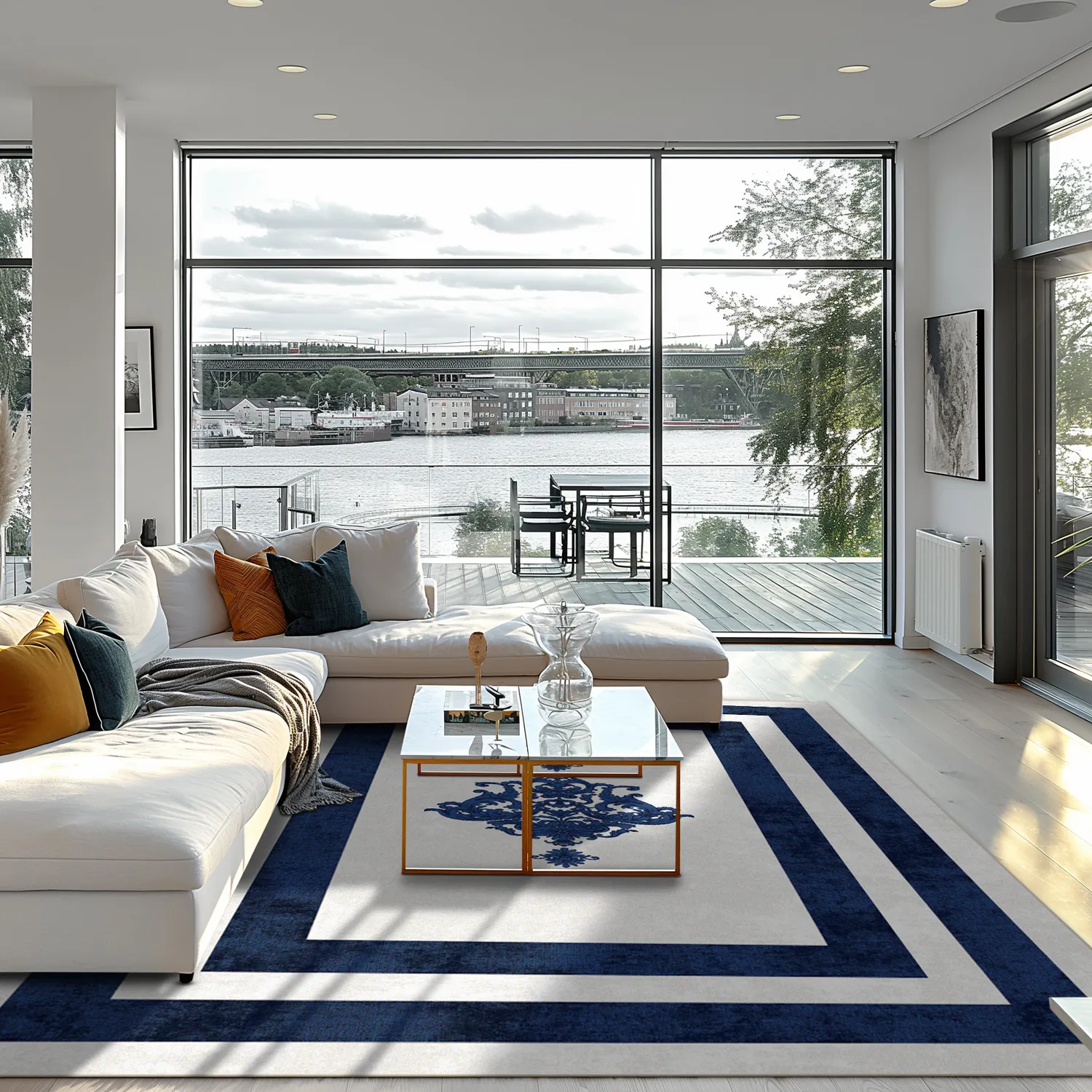 Wilton szőnyeg - Soros (kék/fehér)