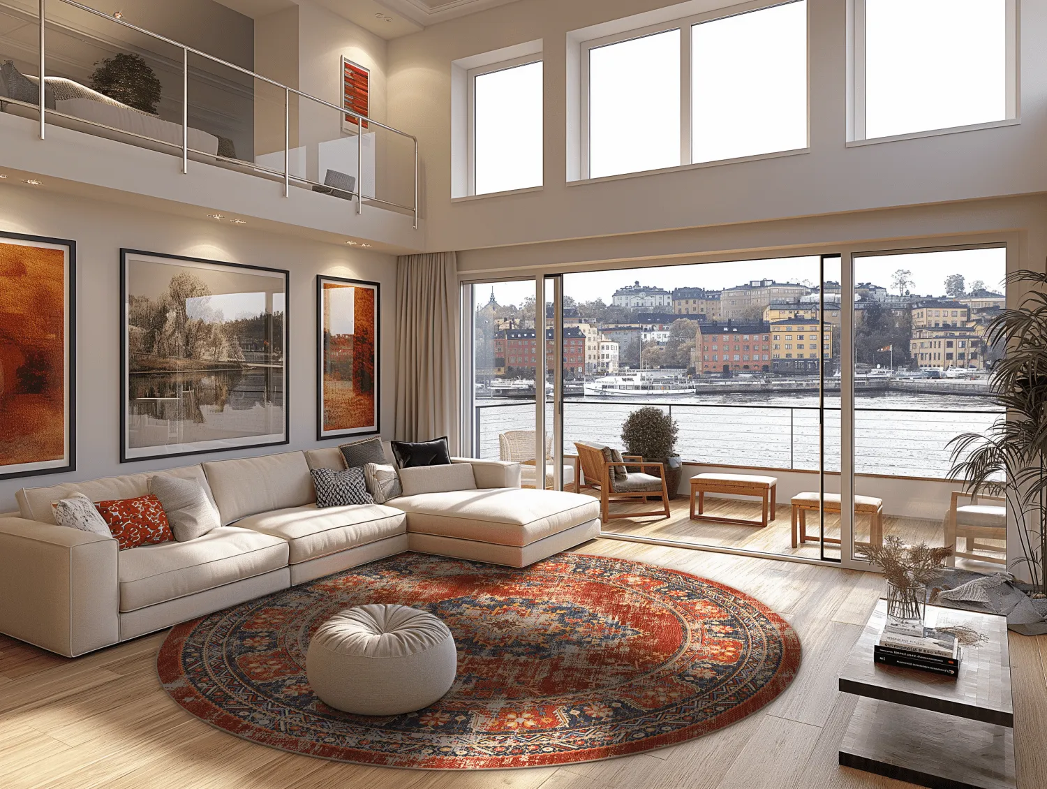 Kerek szőnyeg - Soussi (piros/többszínű)