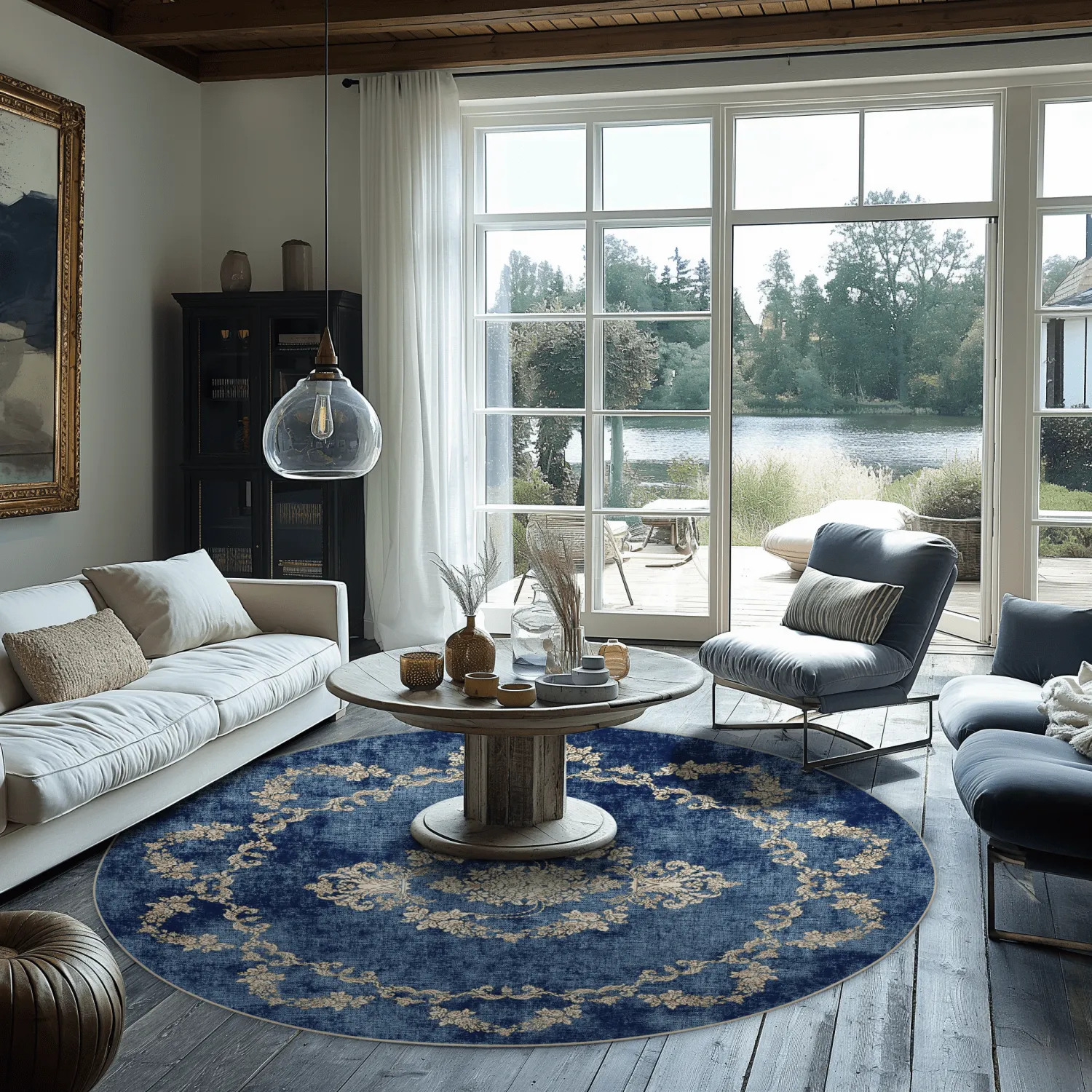 Kerek szőnyeg - Taknis (kék)