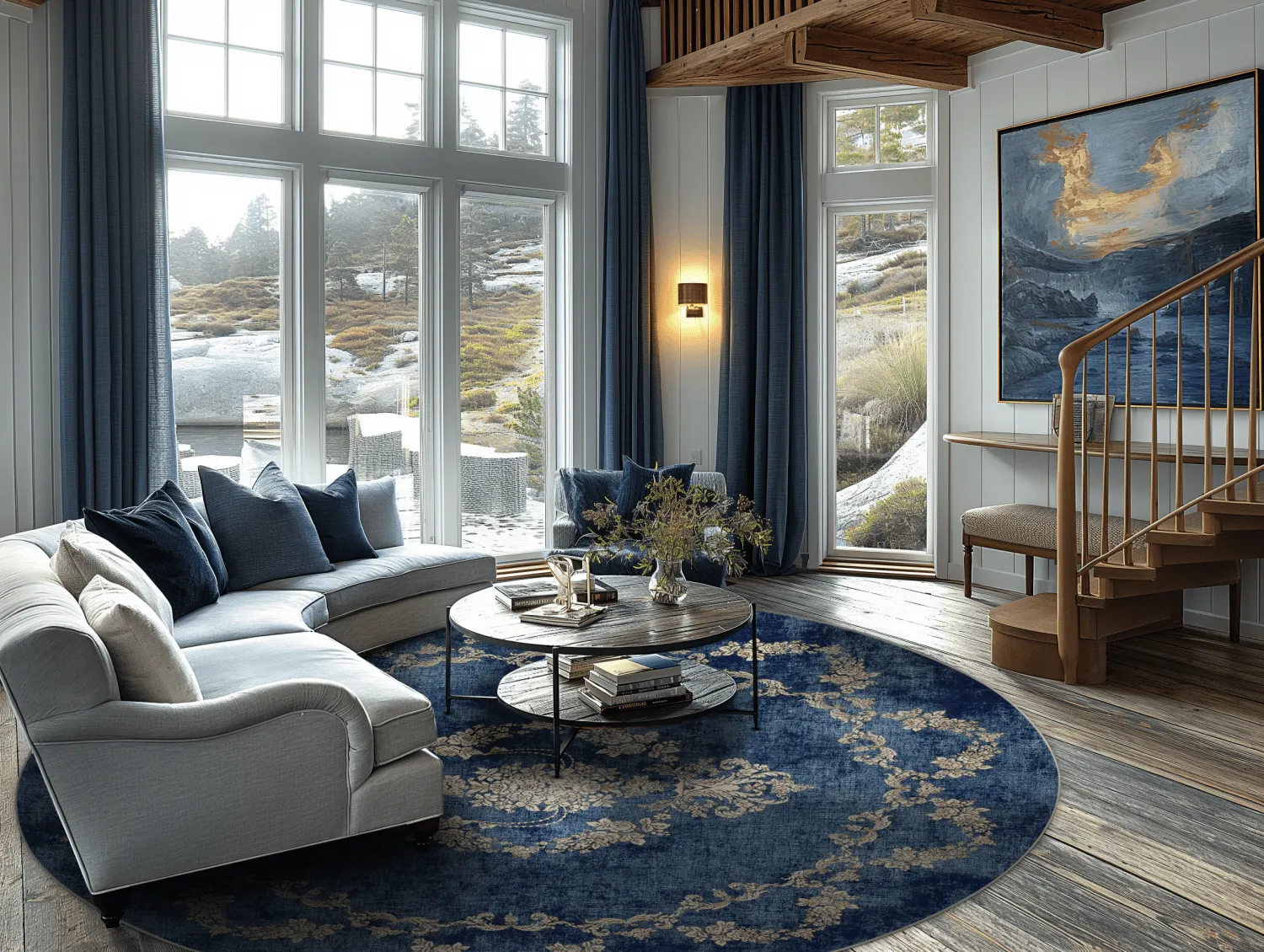 Kerek szőnyeg - Taknis (kék)