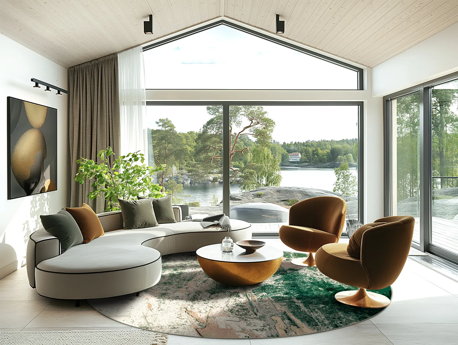 Kerek szőnyeg - Tamalous (bezs/zöld)