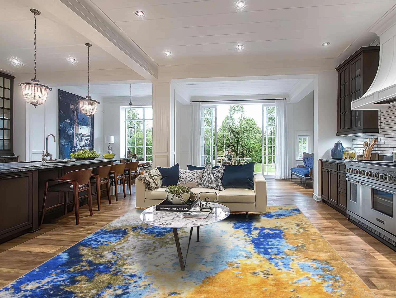 Wilton szőnyeg - Travale (kék/sárga/többszínű)