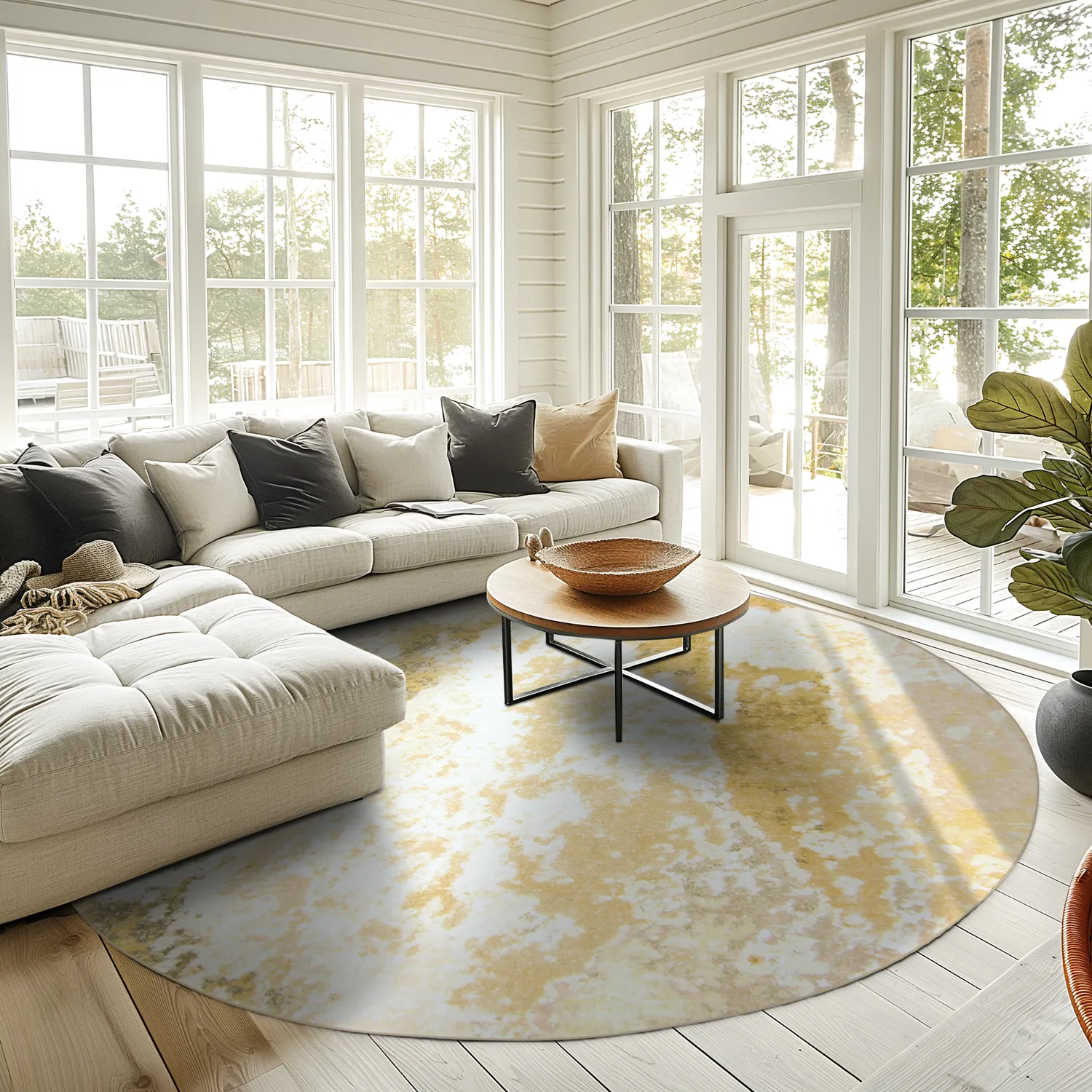 Kerek szőnyeg - Travale (sárga)