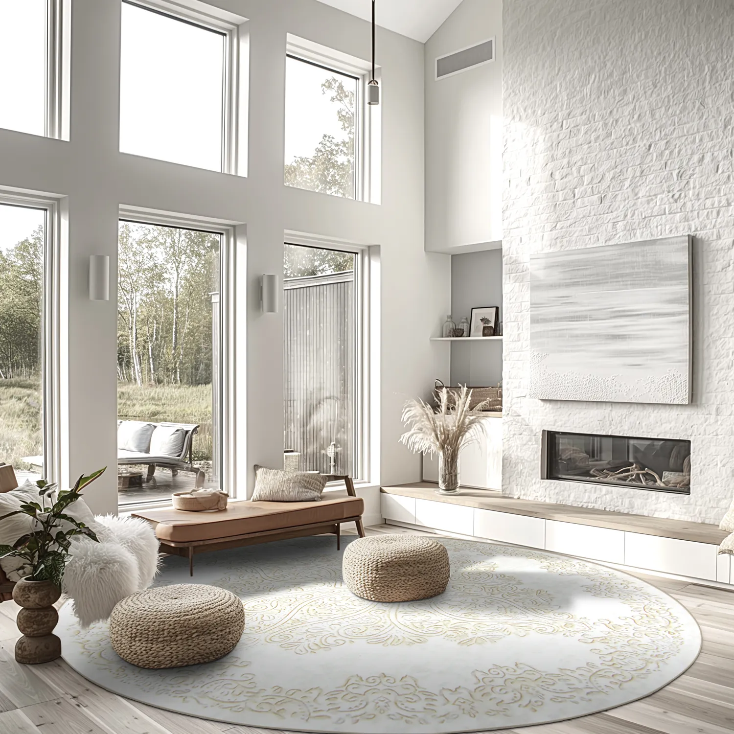 Kerek szőnyeg - Valenza (fehér/bézs)