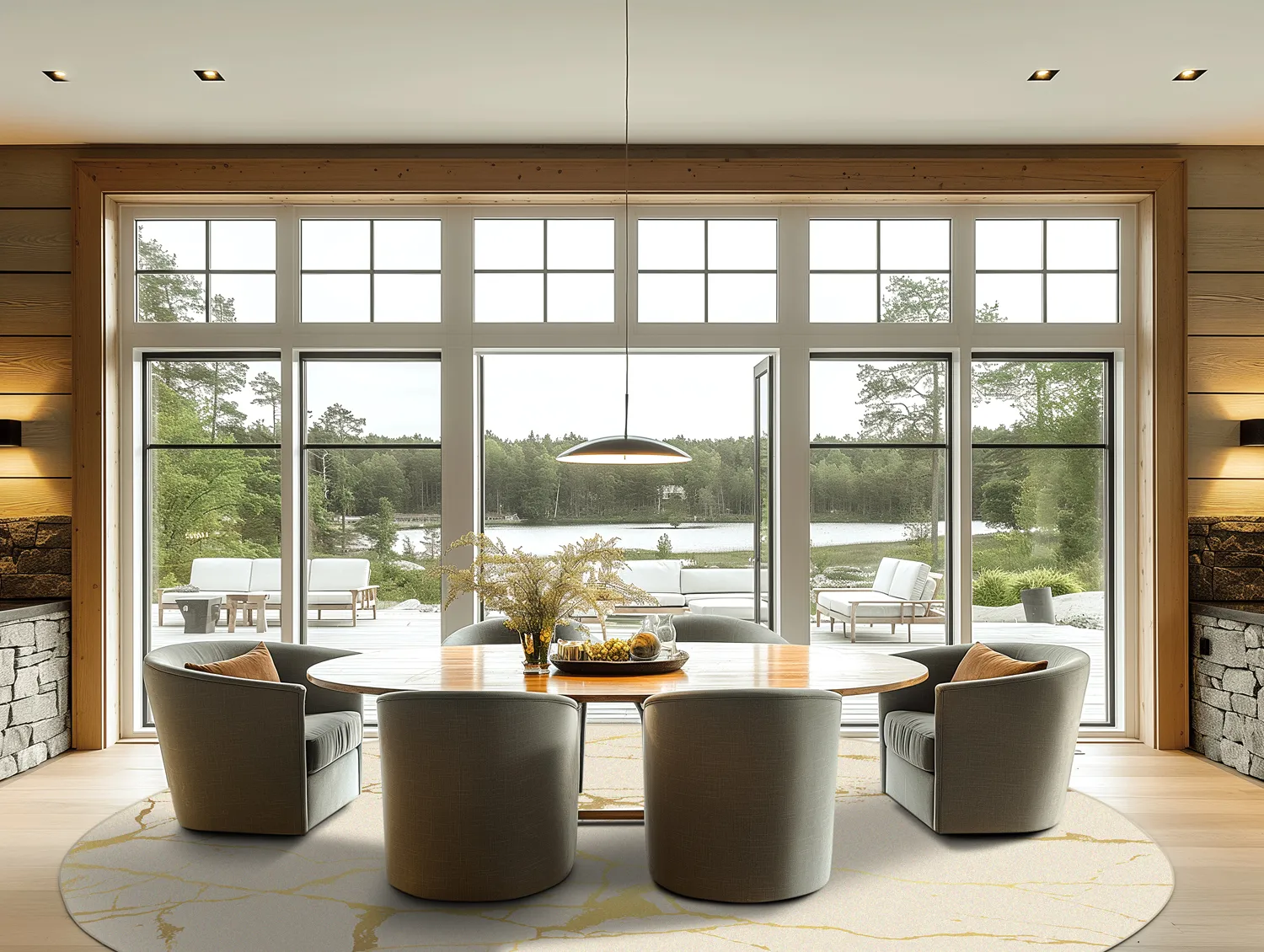 Kerek szőnyeg - Vieste (bezs/arany)