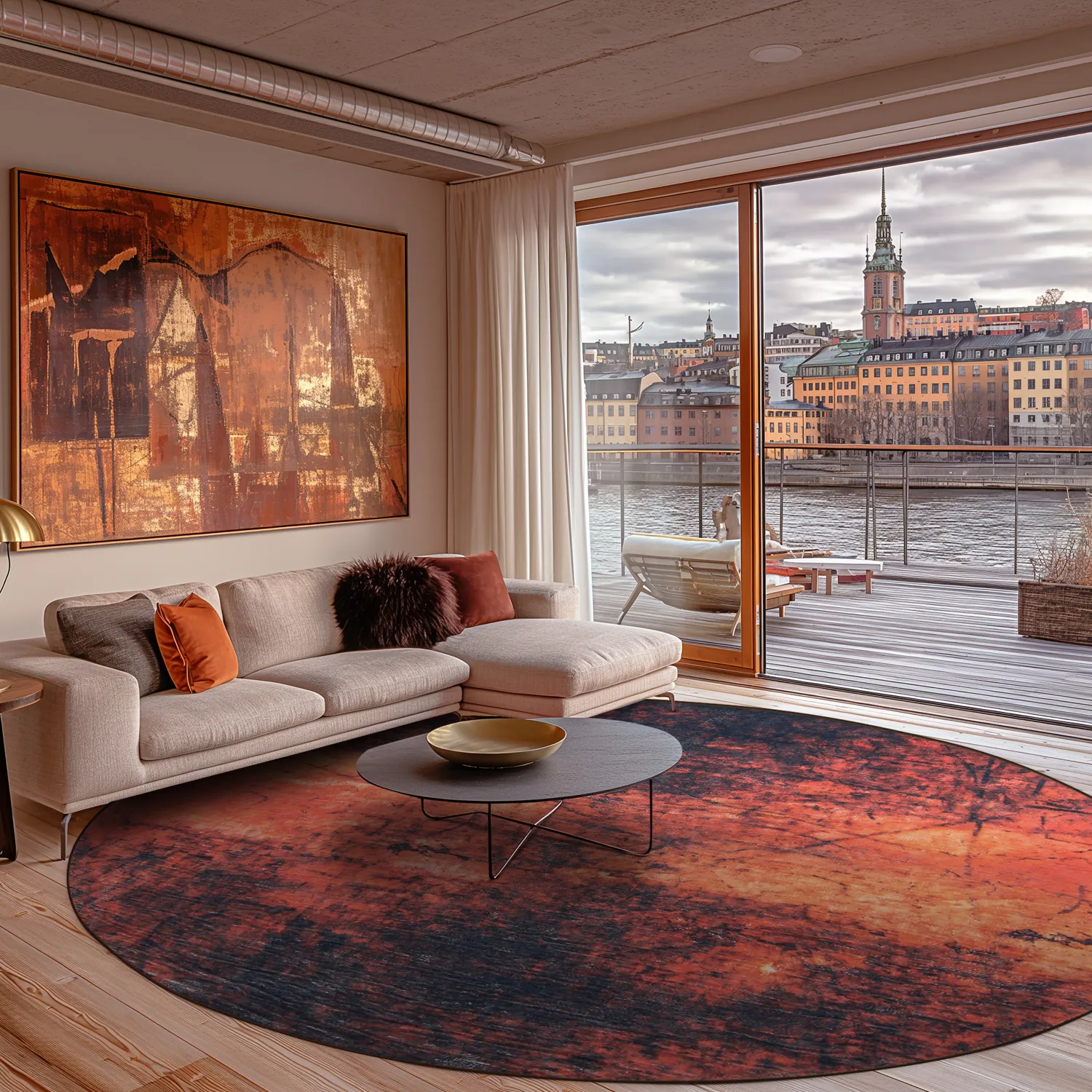 Kerek szőnyeg - Wells (narancs)