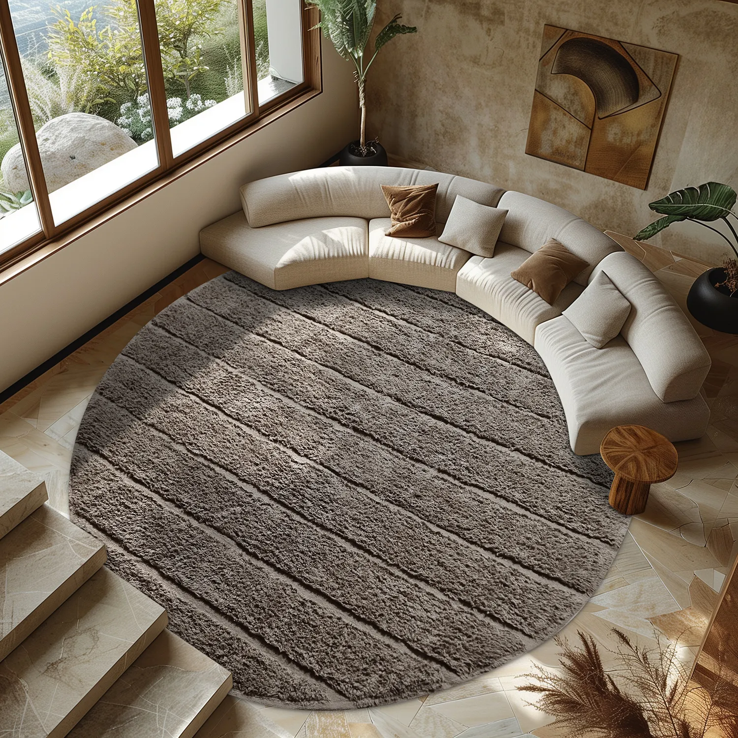 Kerek szőnyeg - Willow Natural Cotton Shaggy (taupe)