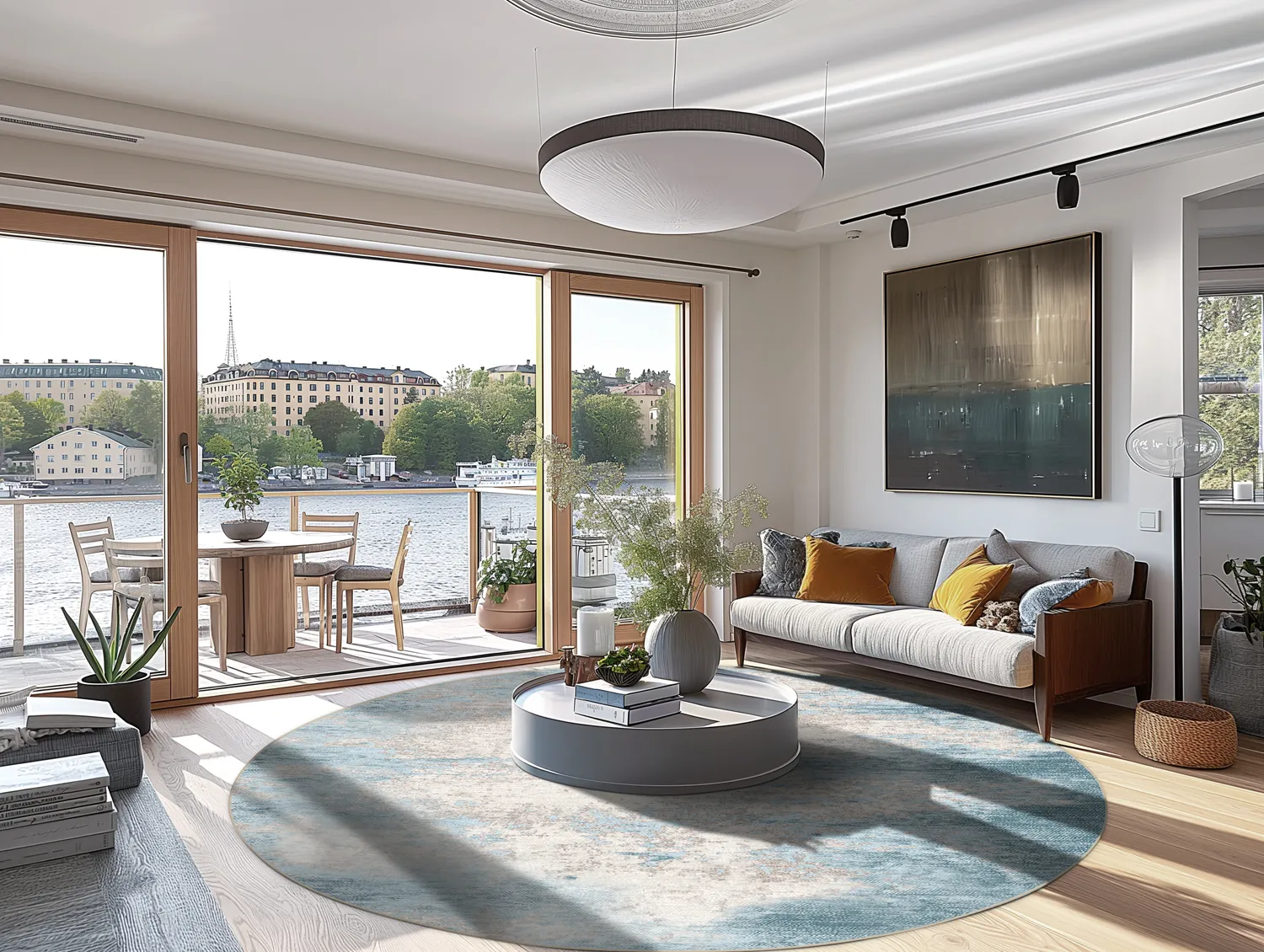 Kerek szőnyeg - Zarzi (kék)