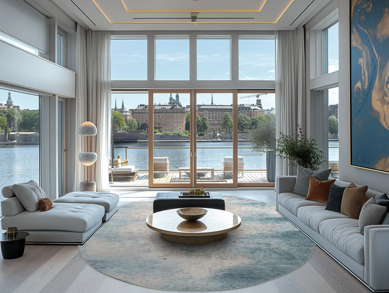 Kerek szőnyeg - Zarzi (kék)