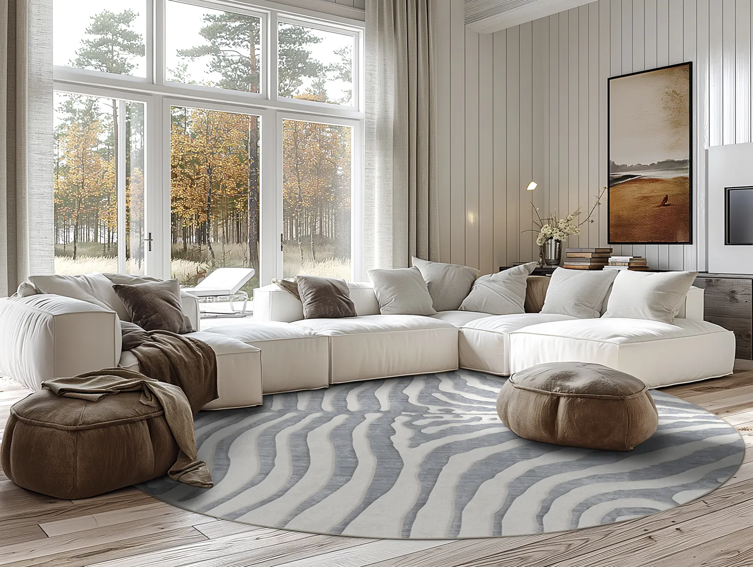 Kerek szőnyeg - Zebra