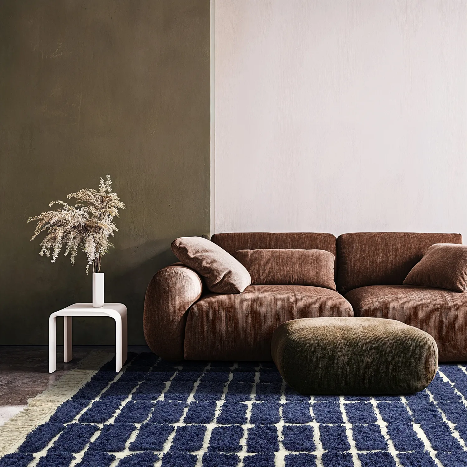 Shaggy szőnyeg - Zola Natural Cotton Shaggy (kék)