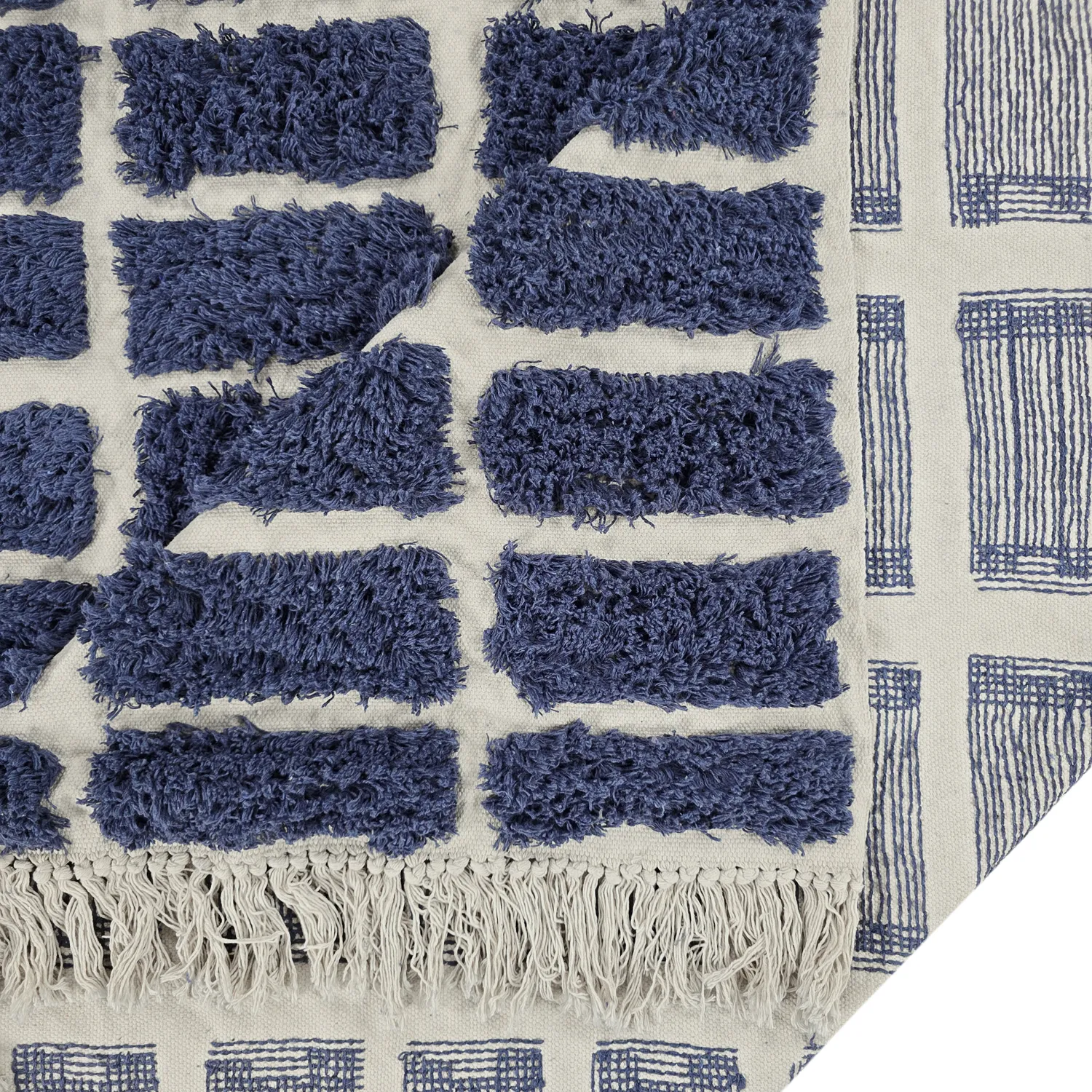 Shaggy szőnyeg - Zola Natural Cotton Shaggy (kék)