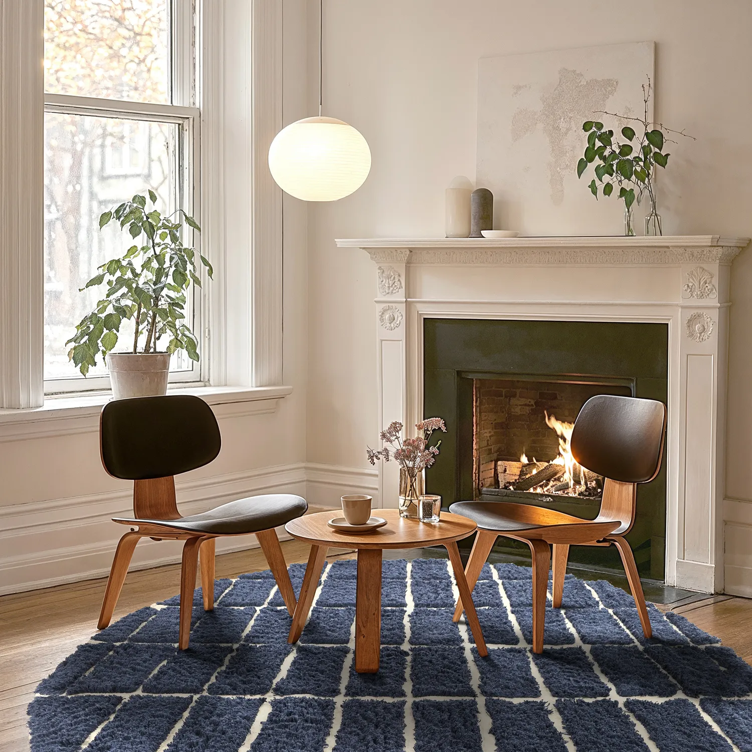 Kerek szőnyeg - Zola Natural Cotton Shaggy (kék)