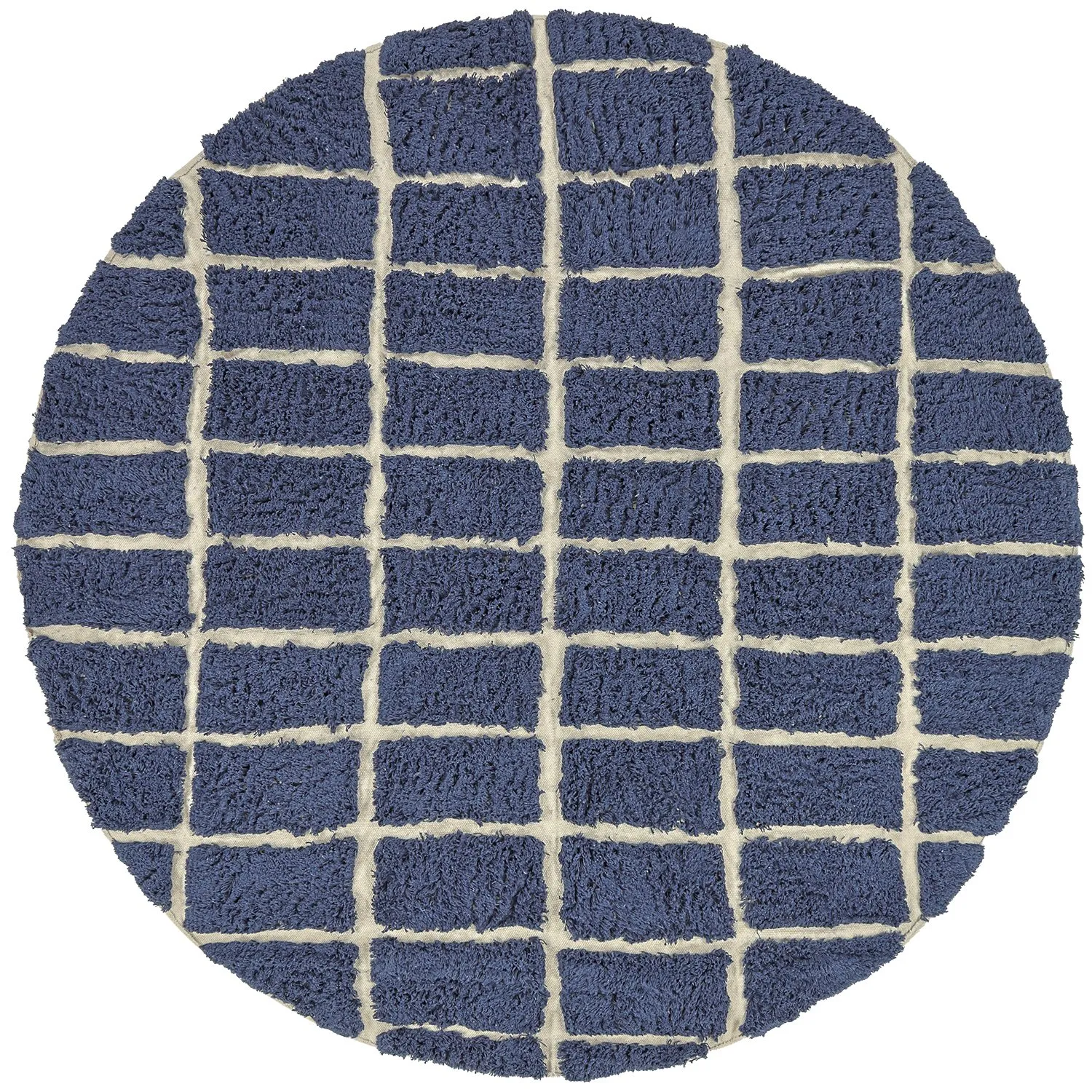 Kerek szőnyeg - Zola Natural Cotton Shaggy (kék)