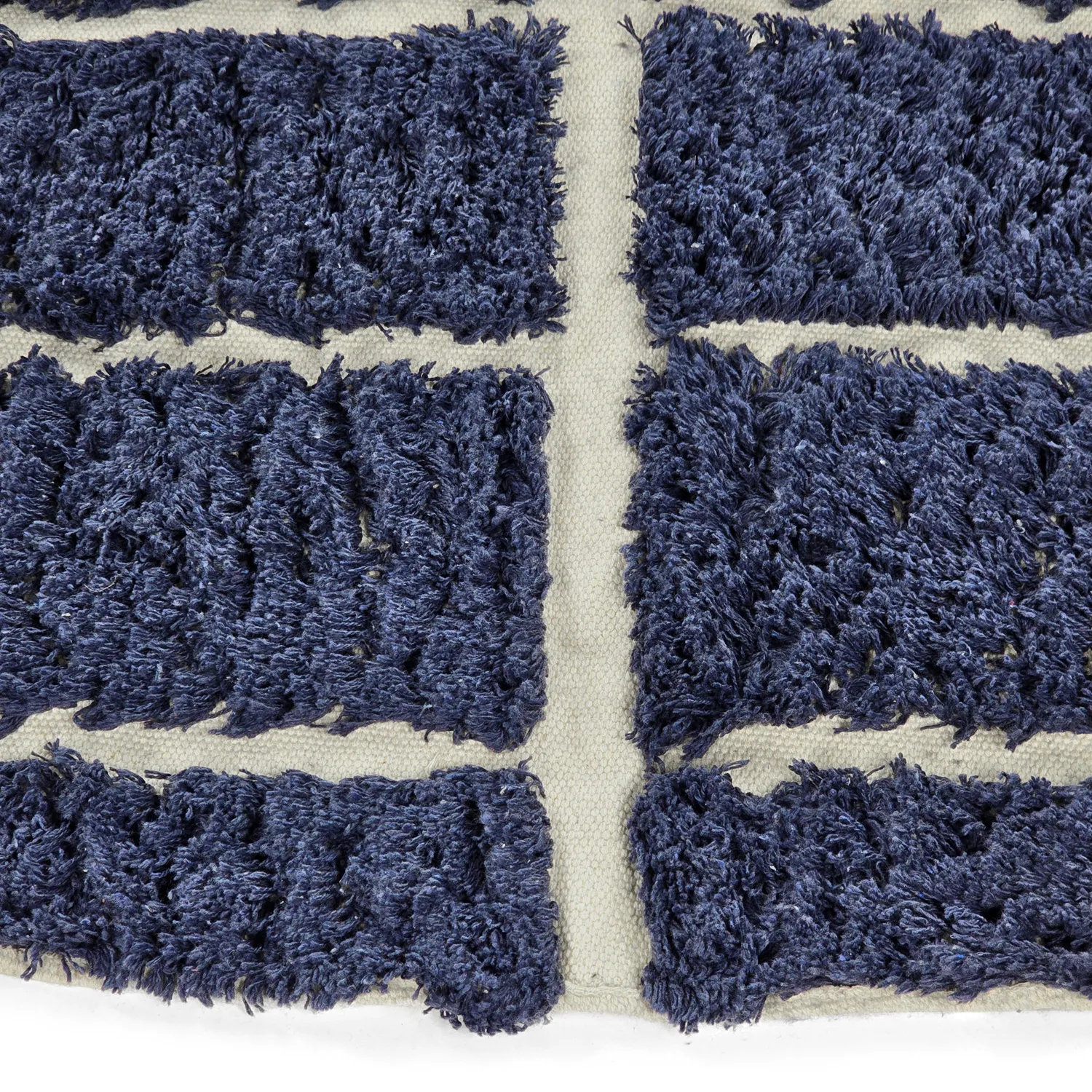 Kerek szőnyeg - Zola Natural Cotton Shaggy (kék)