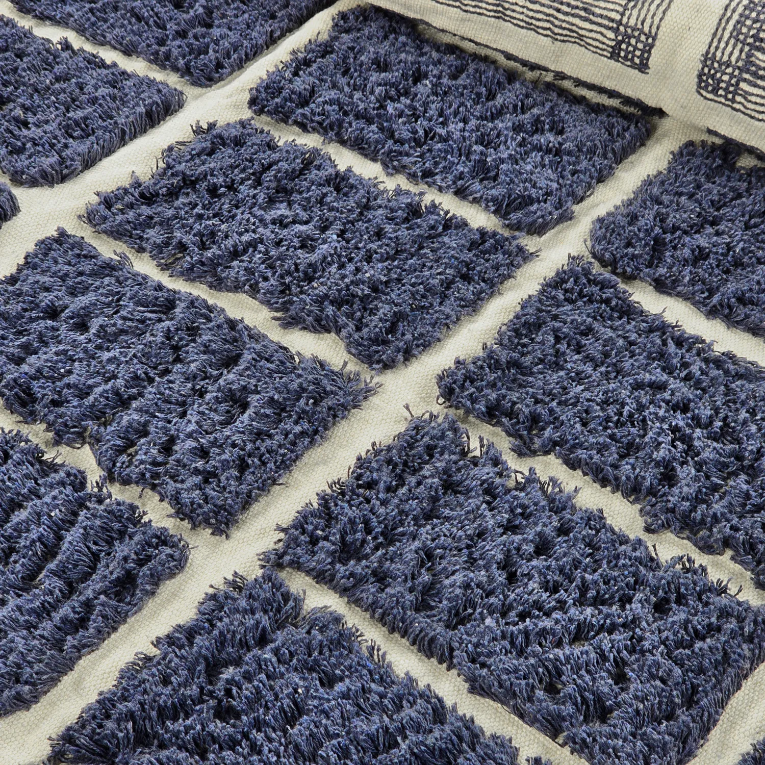 Kerek szőnyeg - Zola Natural Cotton Shaggy (kék)