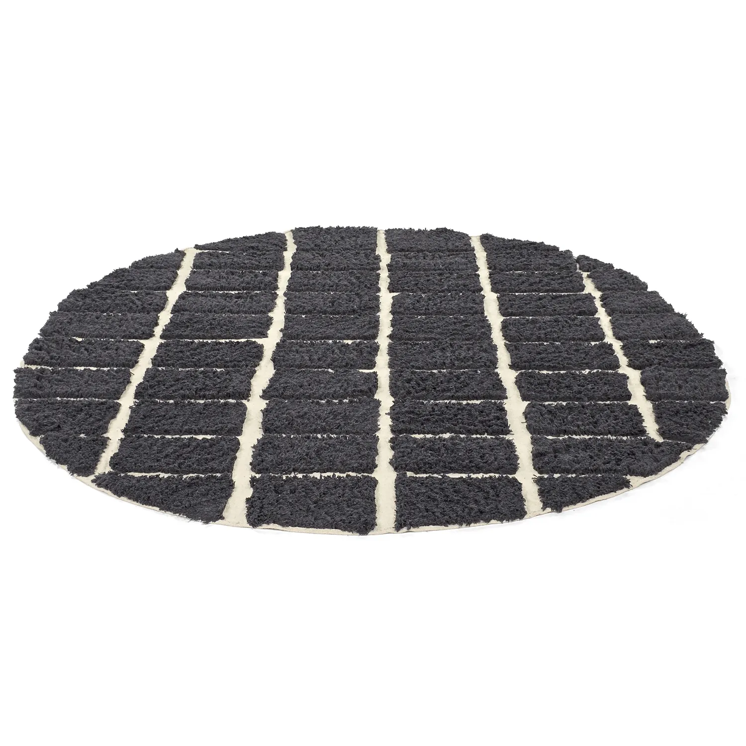 Kerek szőnyeg - Zola Natural Cotton Shaggy (sötétszürke)