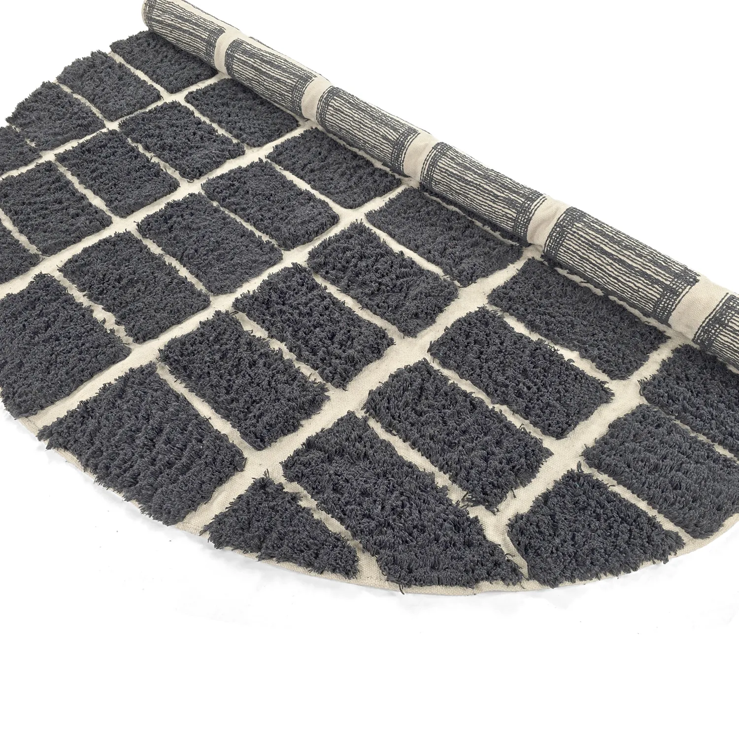 Kerek szőnyeg - Zola Natural Cotton Shaggy (sötétszürke)