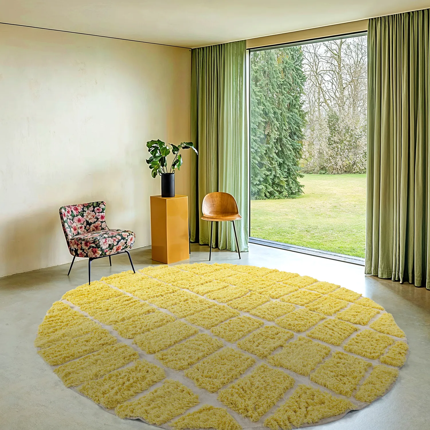 Kerek szőnyeg - Zola Natural Cotton Shaggy (sárga)