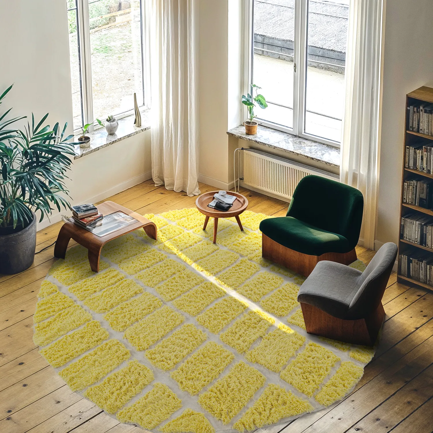 Kerek szőnyeg - Zola Natural Cotton Shaggy (sárga)