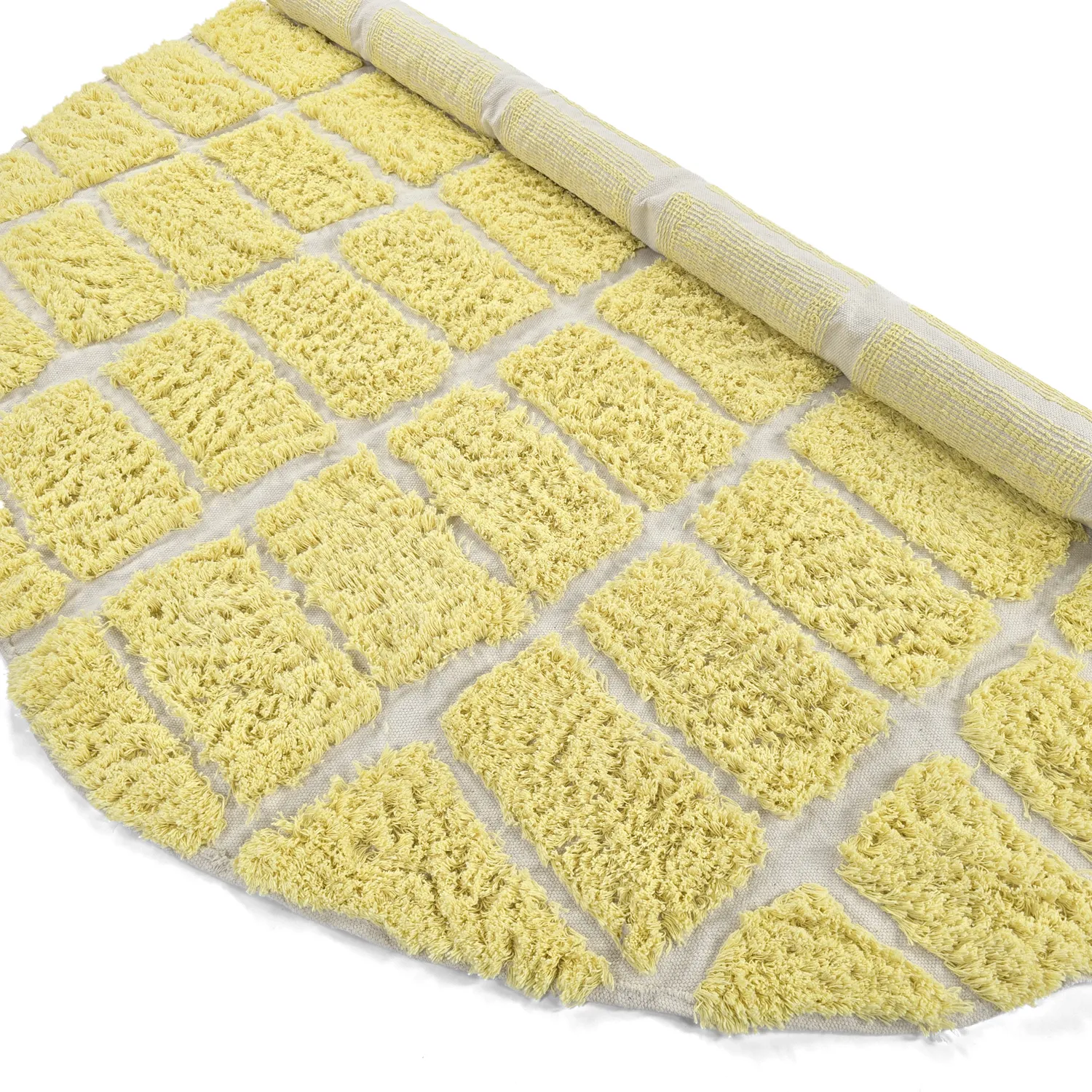 Kerek szőnyeg - Zola Natural Cotton Shaggy (sárga)