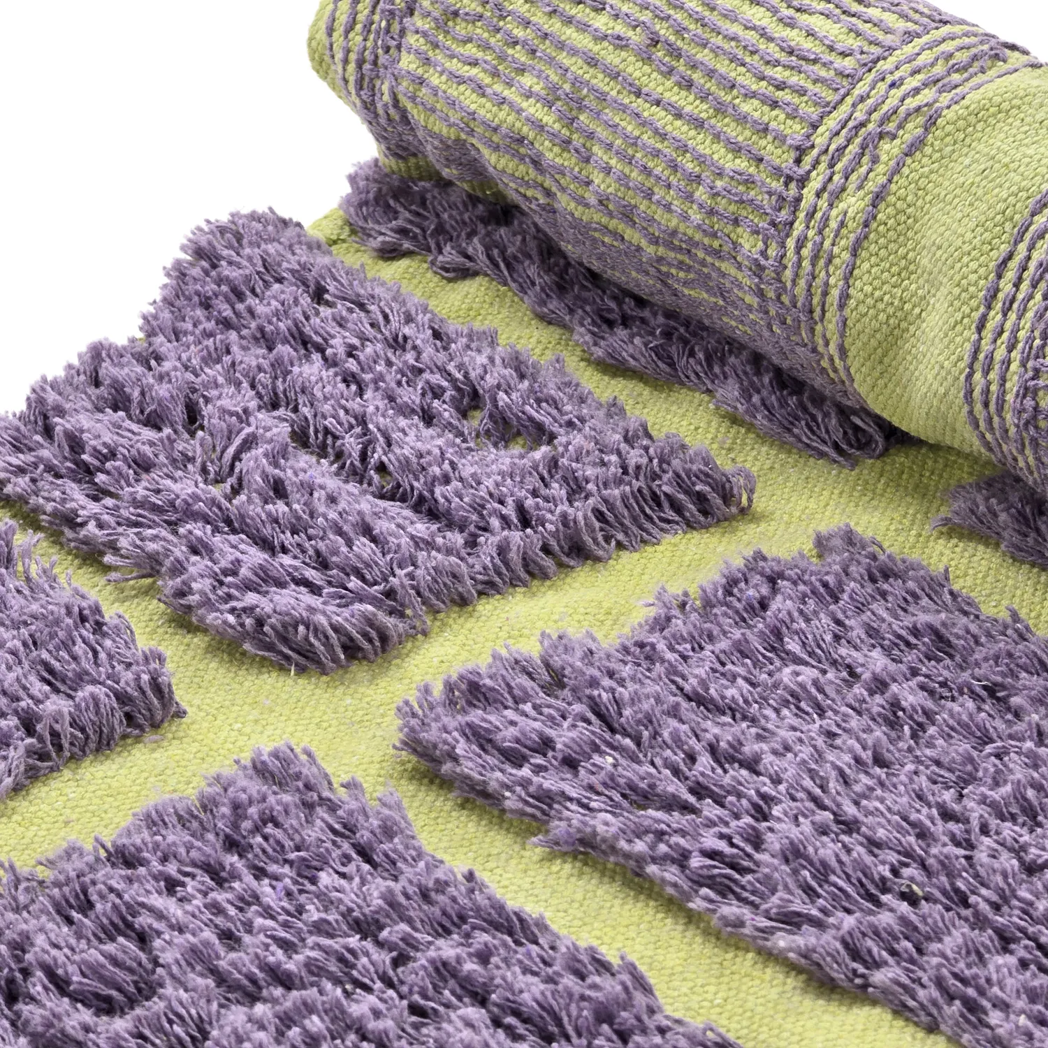 Kerek szőnyeg - Zola Natural Cotton Shaggy (lila)