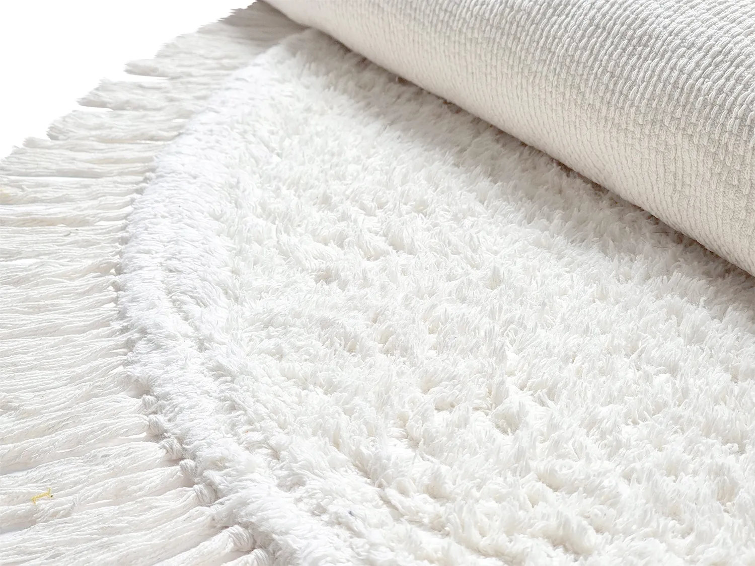 Kerek szőnyeg - Alba Natural Cotton Shaggy (fehér)