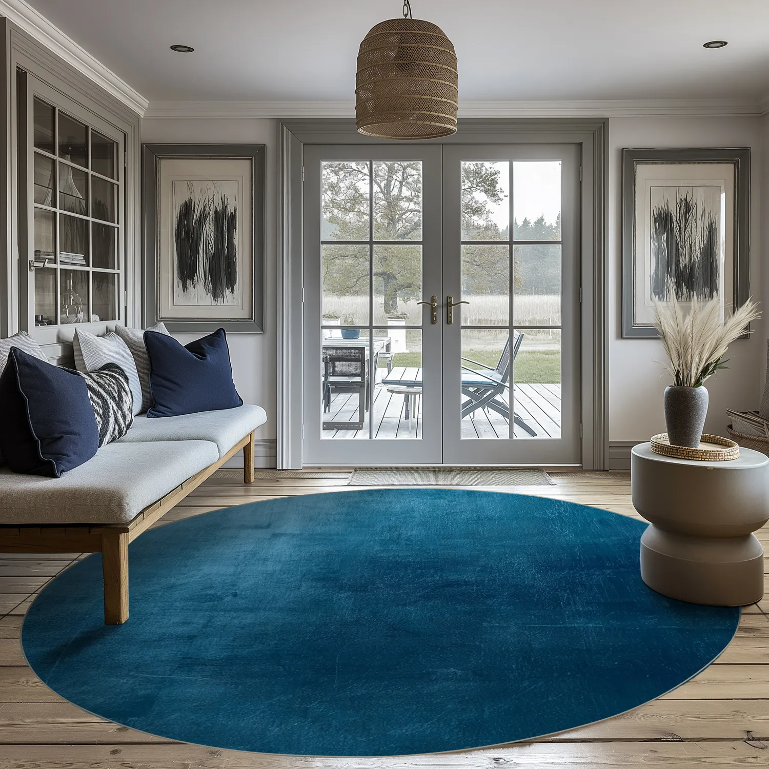 Kerek szőnyeg - Artena (sötétkék)