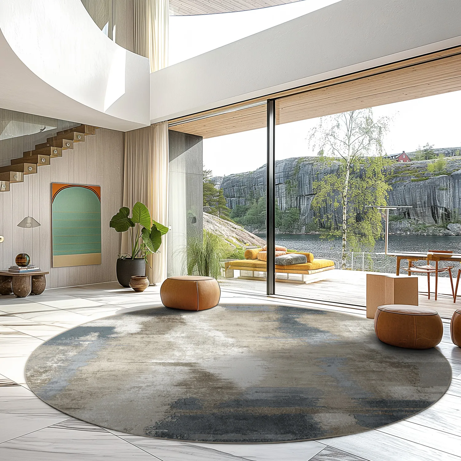 Kerek szőnyeg - Arwen (kék/multi)