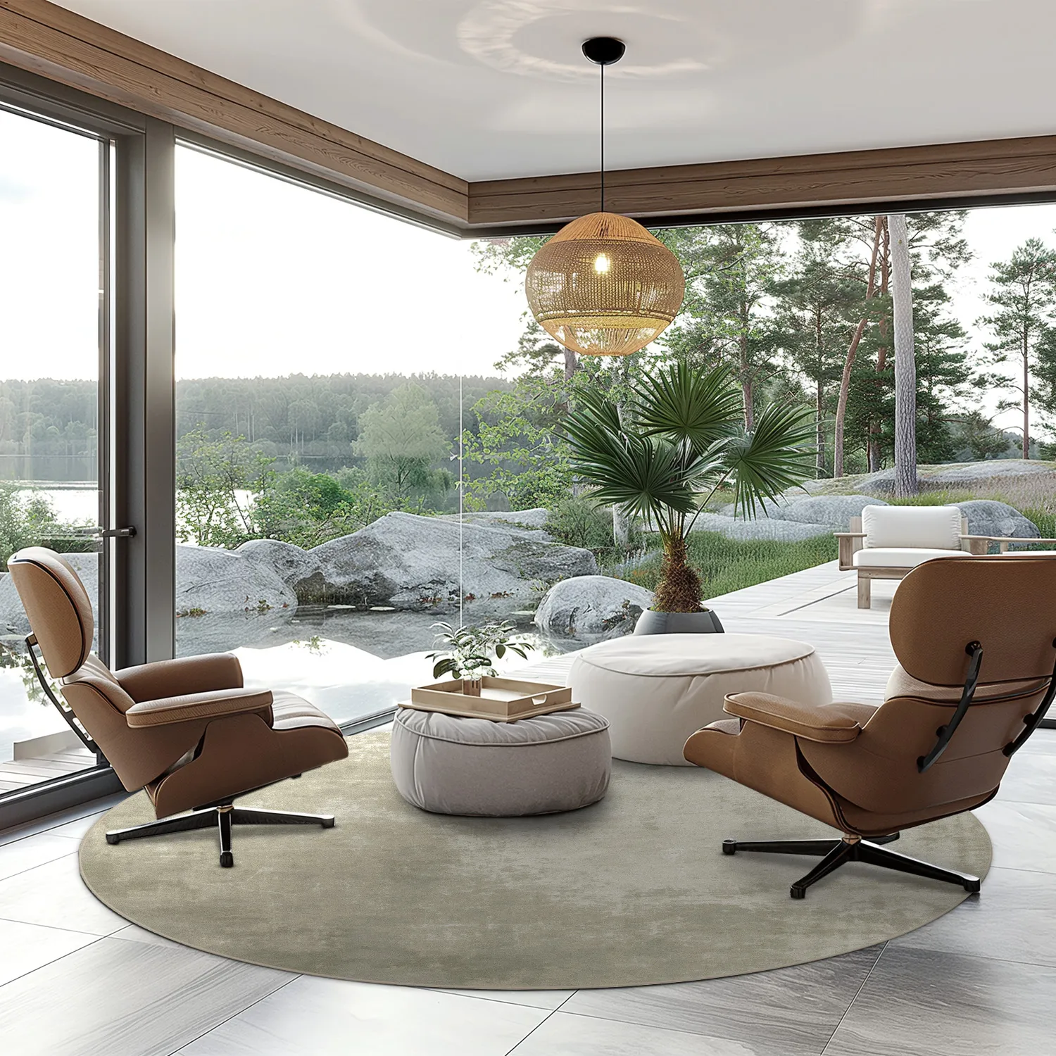 Kerek szőnyeg - Lynton (bézs)