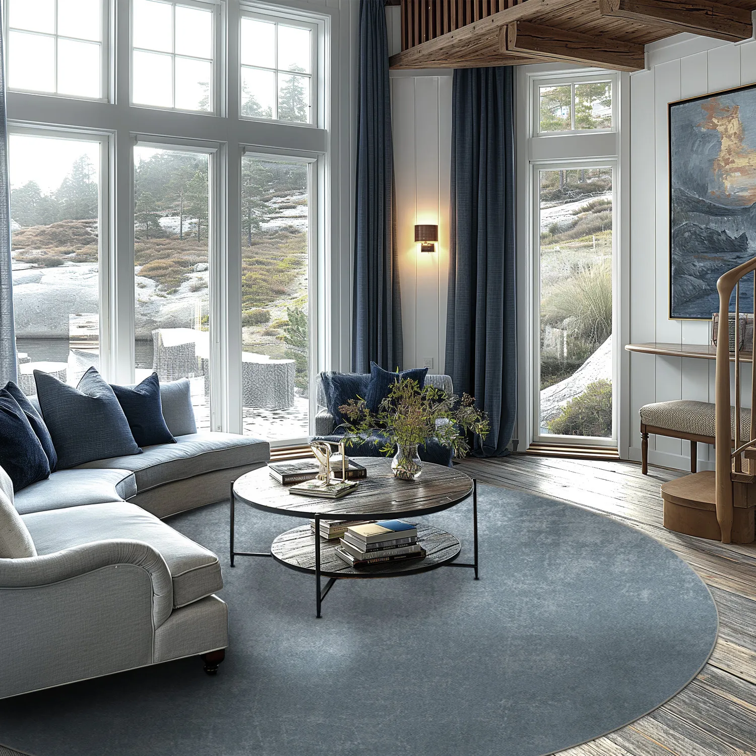 Kerek szőnyeg - Lynton (kék)