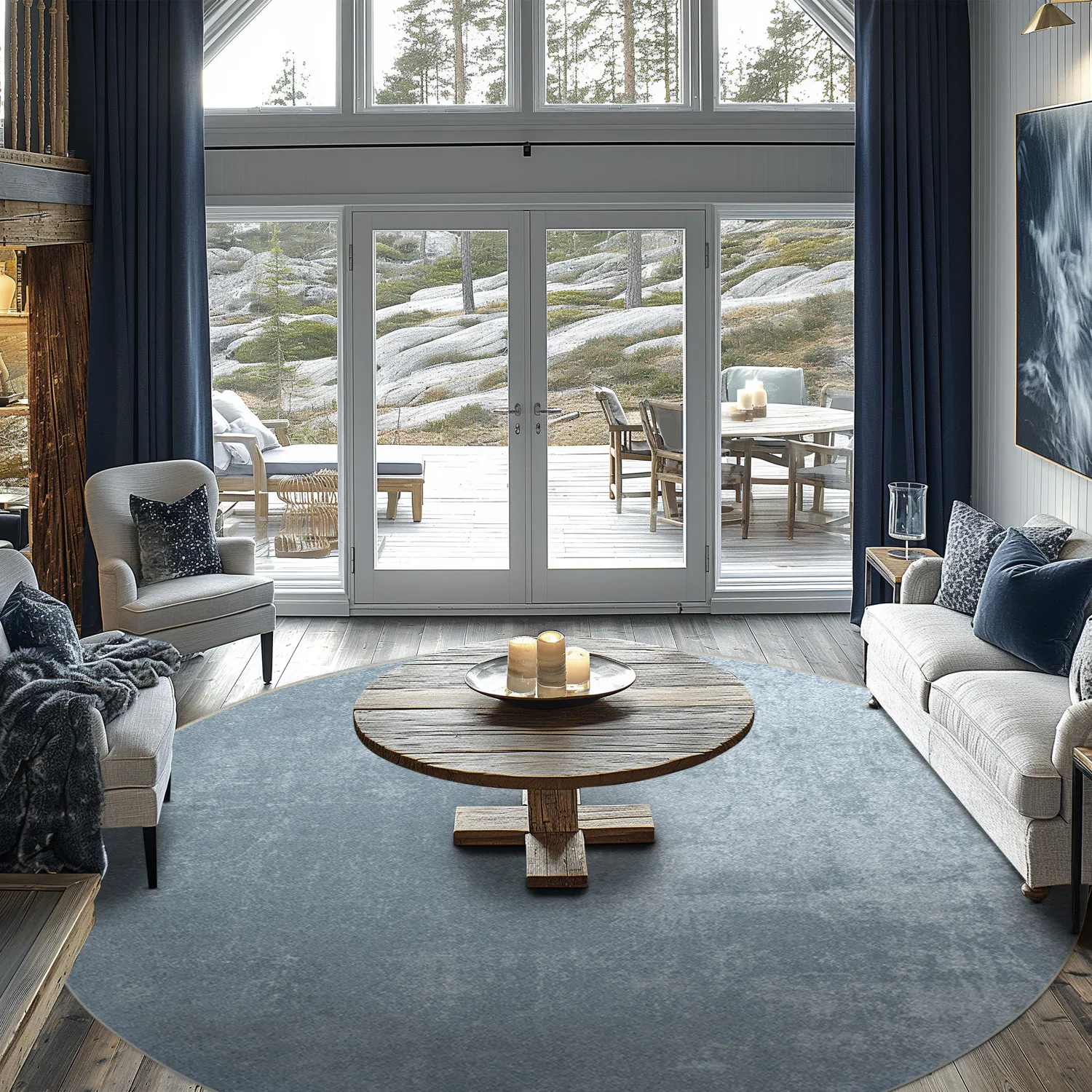 Kerek szőnyeg - Lynton (kék)