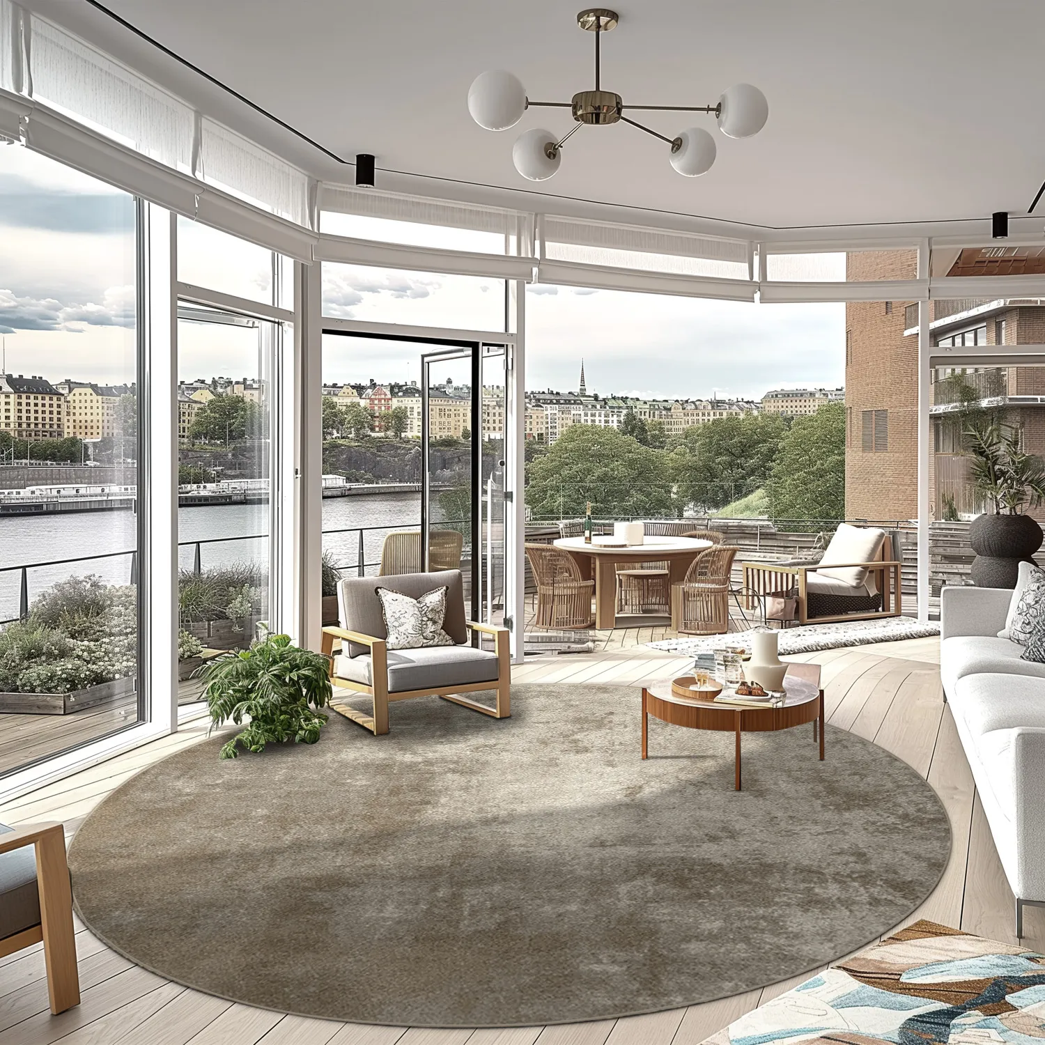 Kerek szőnyeg - Lynton (barna)