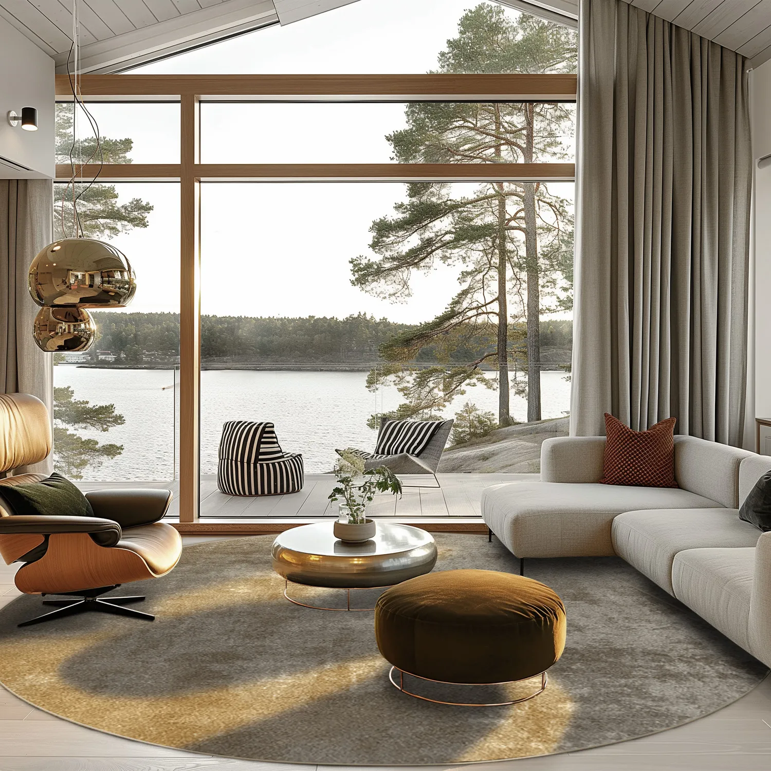 Kerek szőnyeg - Lynton (barna)