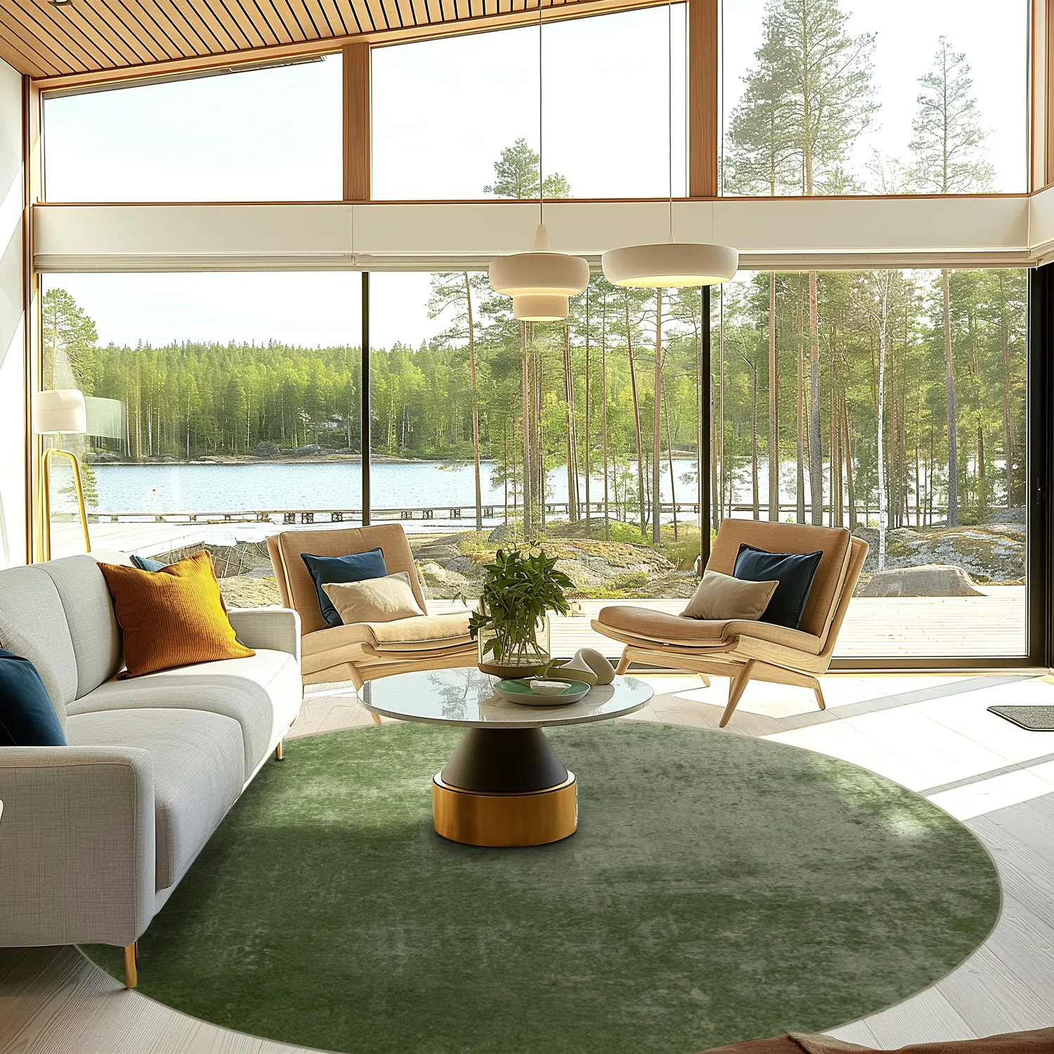 Kerek szőnyeg - Lynton (zöld)