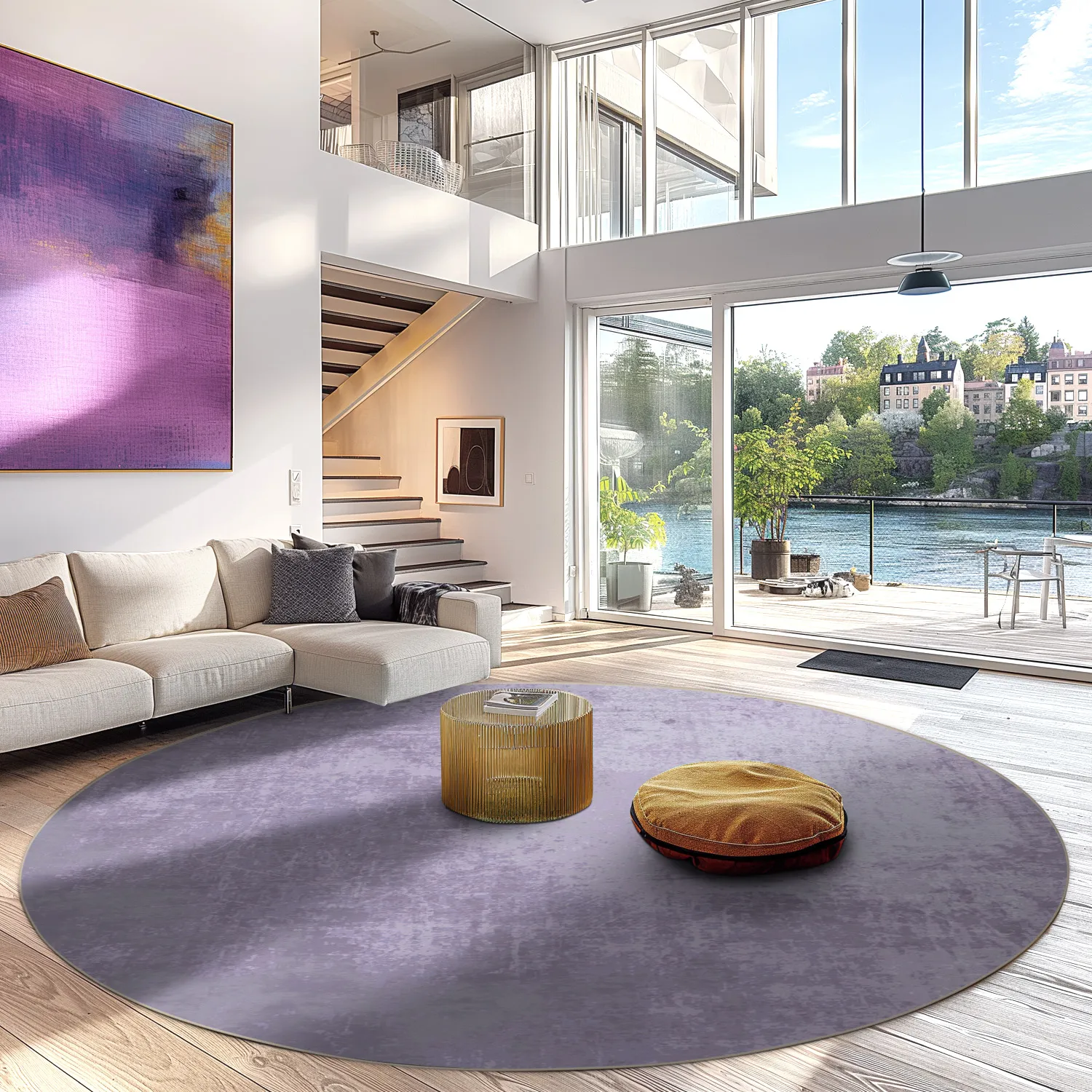 Kerek szőnyeg - Lynton (világos lila)