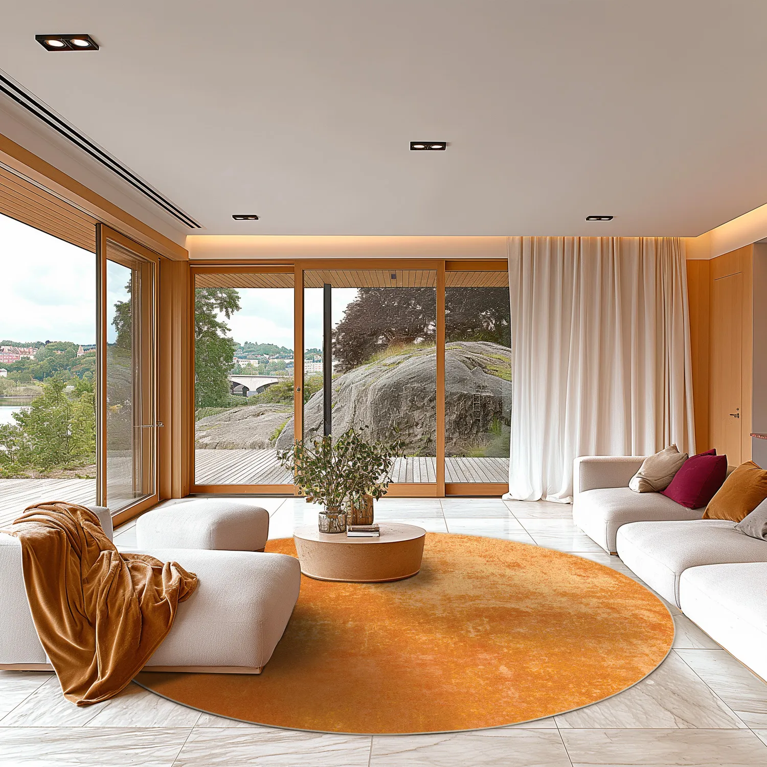 Kerek szőnyeg - Lynton (narancs)