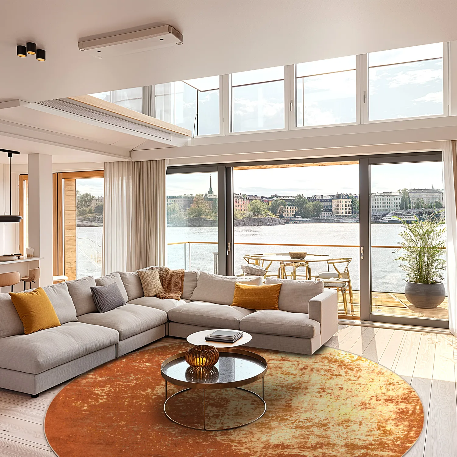 Kerek szőnyeg - Lynton (terrakotta)