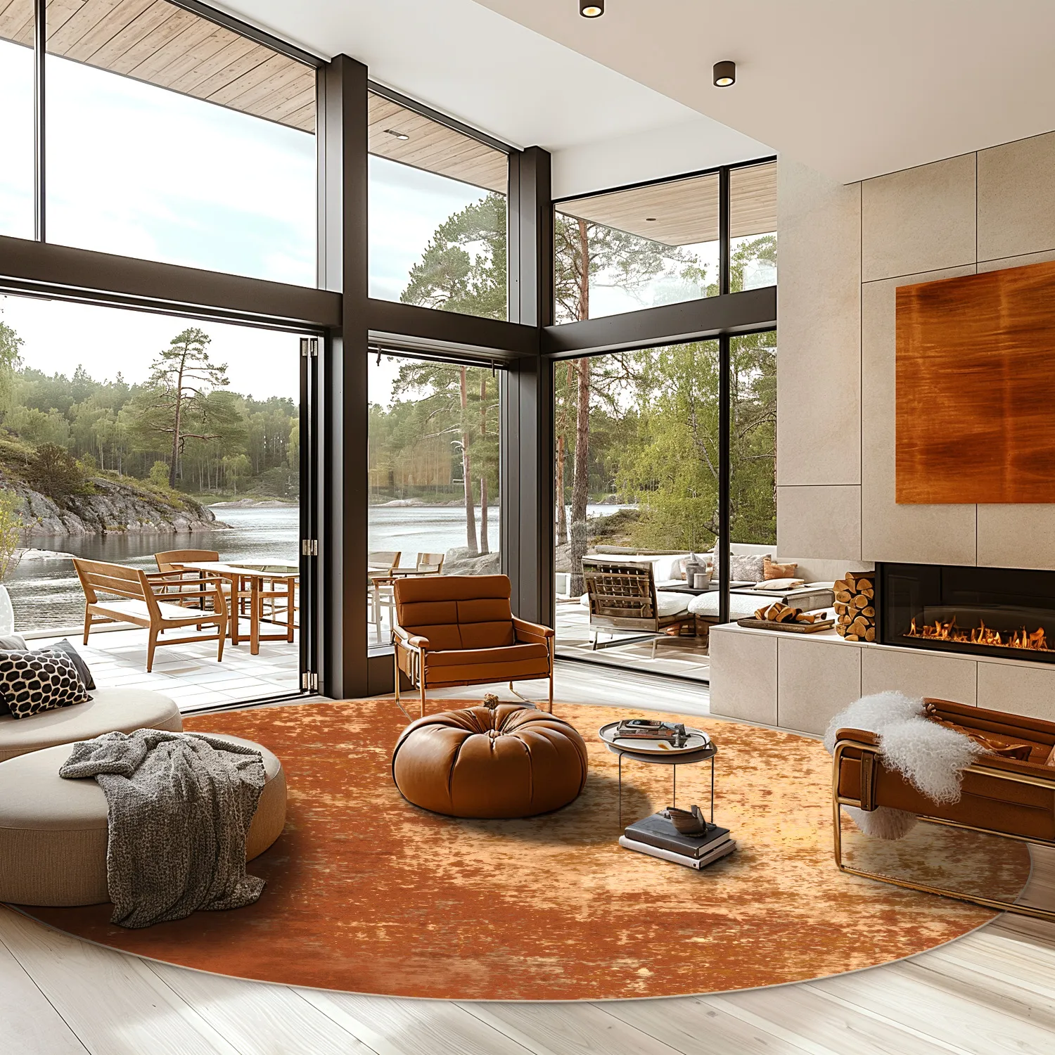 Kerek szőnyeg - Lynton (terrakotta)