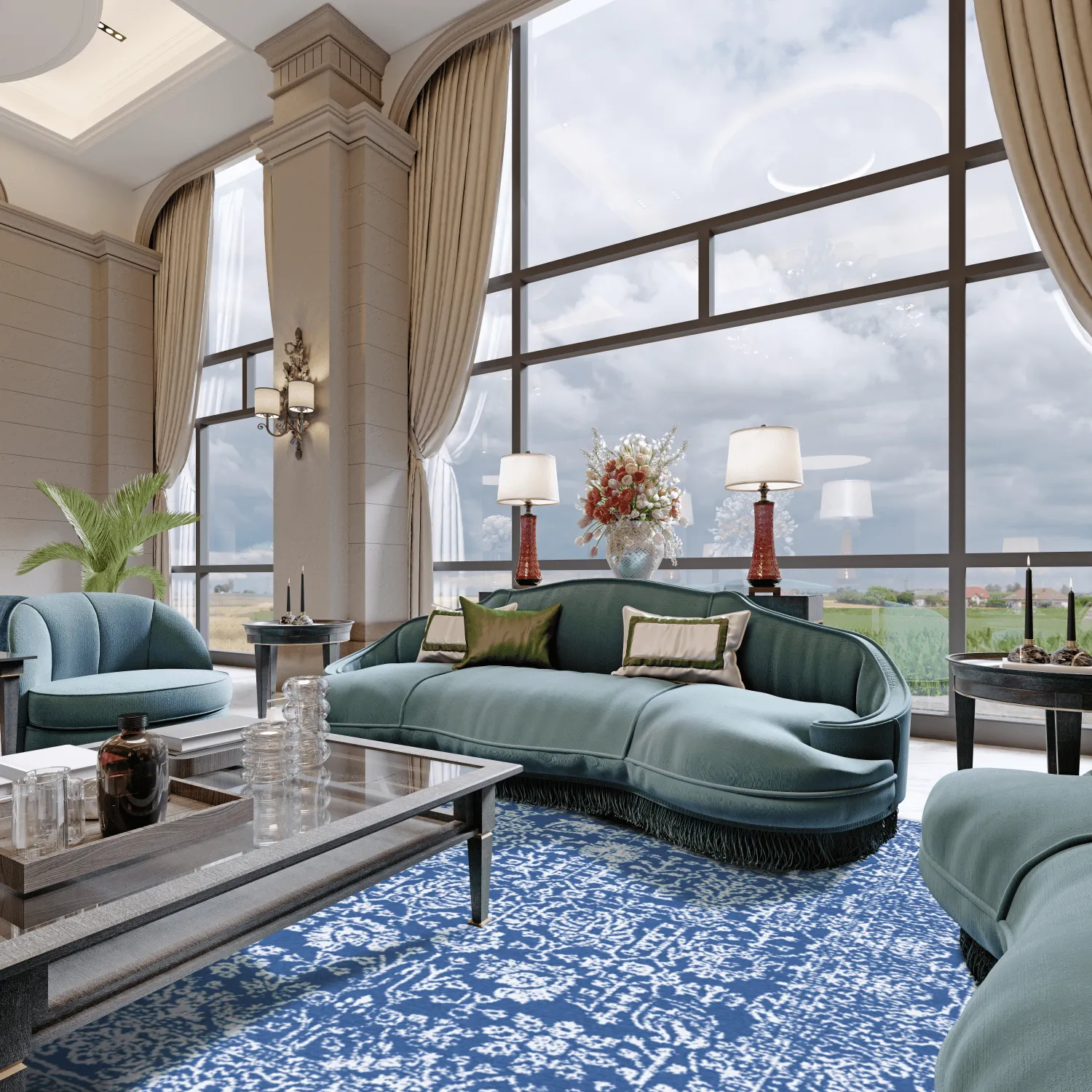 Wilton szőnyeg - Menfi (kék)