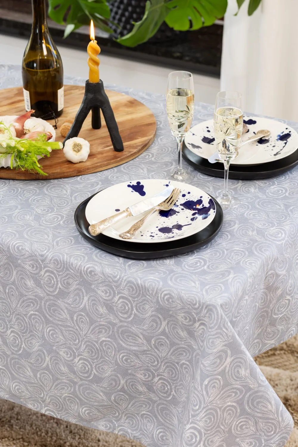 Asztalterítők - Pamut terítő Merja (kék)