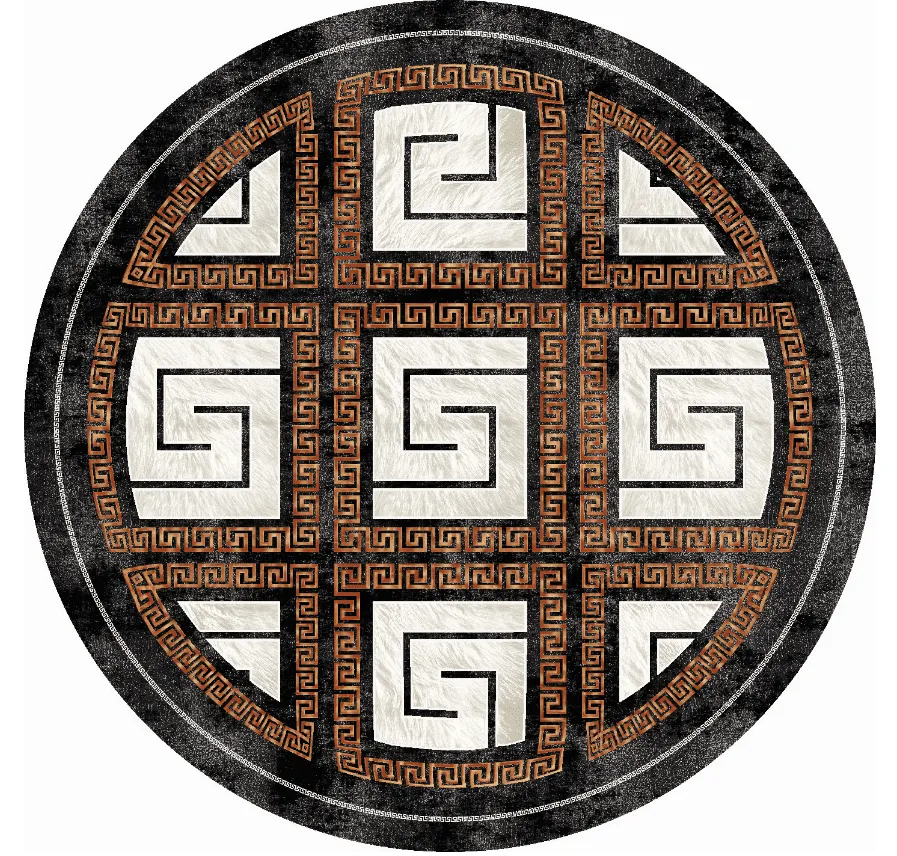 Kerek szőnyeg - Milos (fekete/fehér)